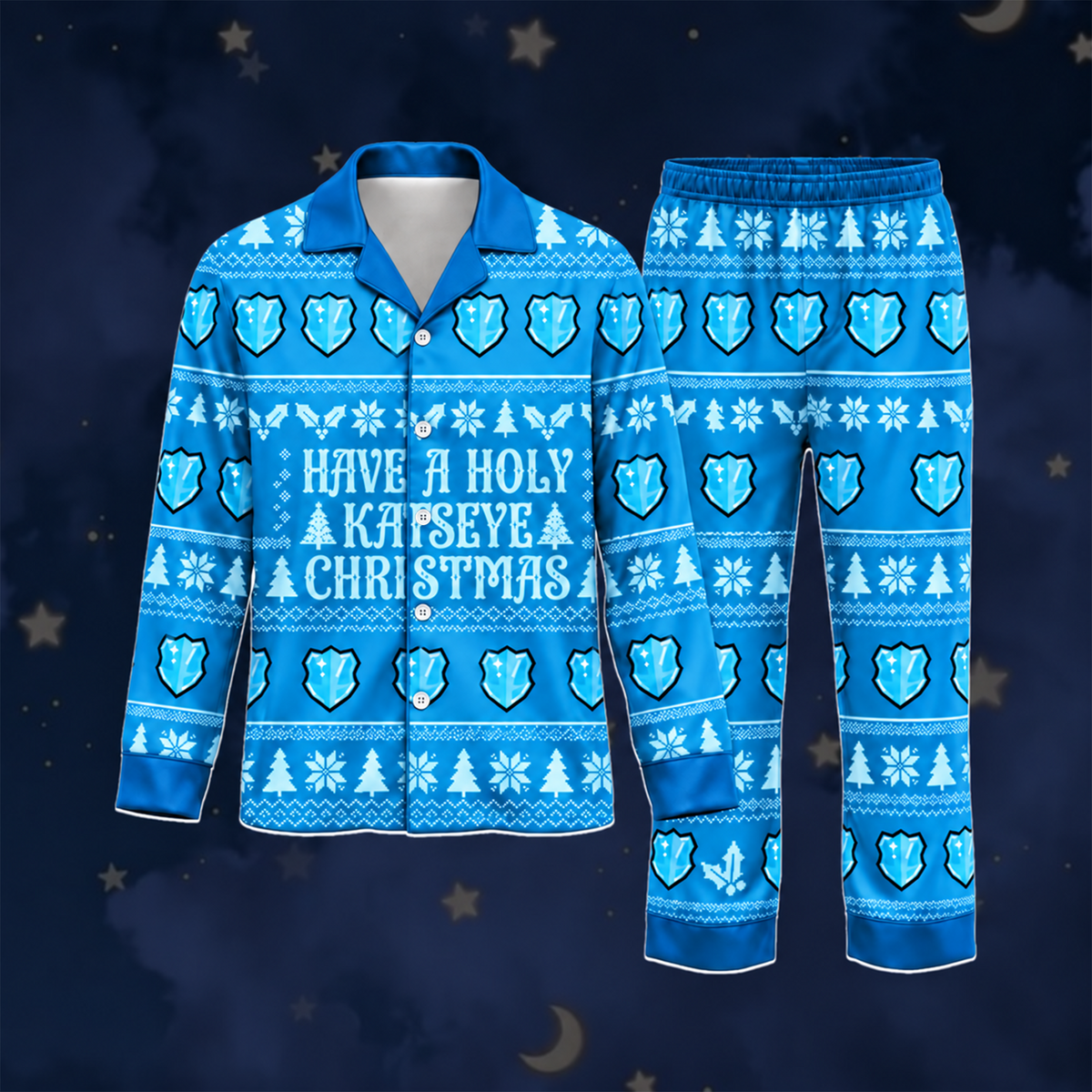 Jolly Have A Holy Christmas K.A.T.S.E.Y.E. Club Daniela Symbol Ugly Christmas Pajama Set For Eyekons