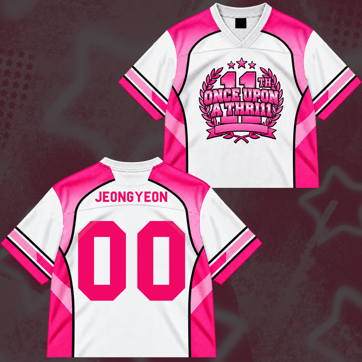 Charming TWICE Once Upon A Thr11l 11th Anniversary Pink Coquette Mix Mesh Jersey For Once