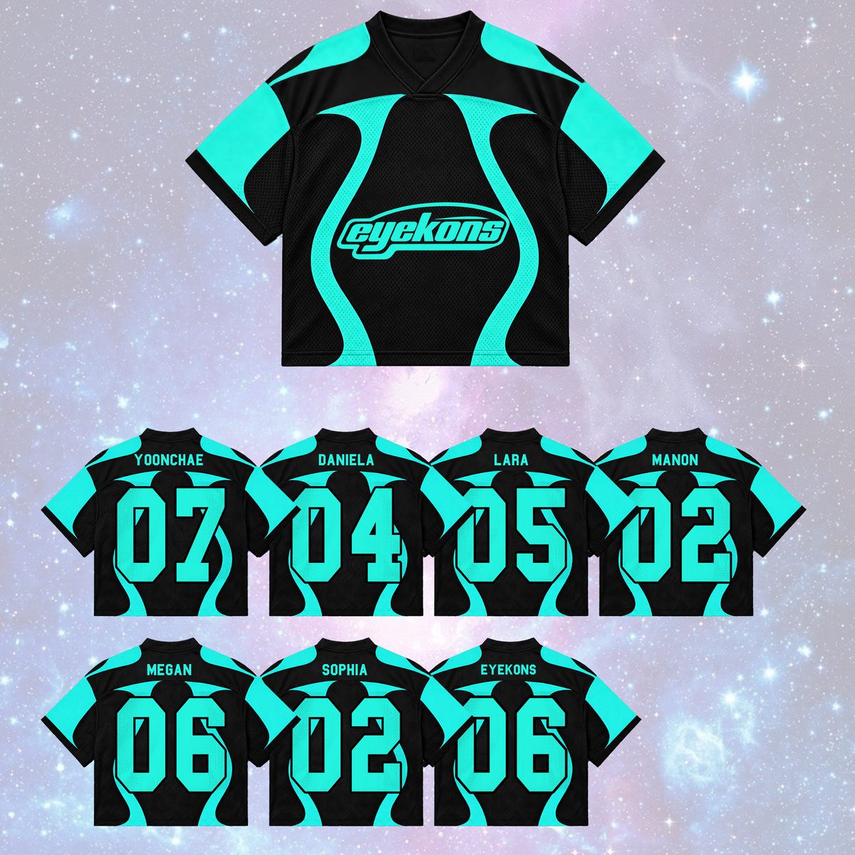 KATSEYE Wild Tour Sporty Purple Mixed Mesh Jersey für EYEKONS