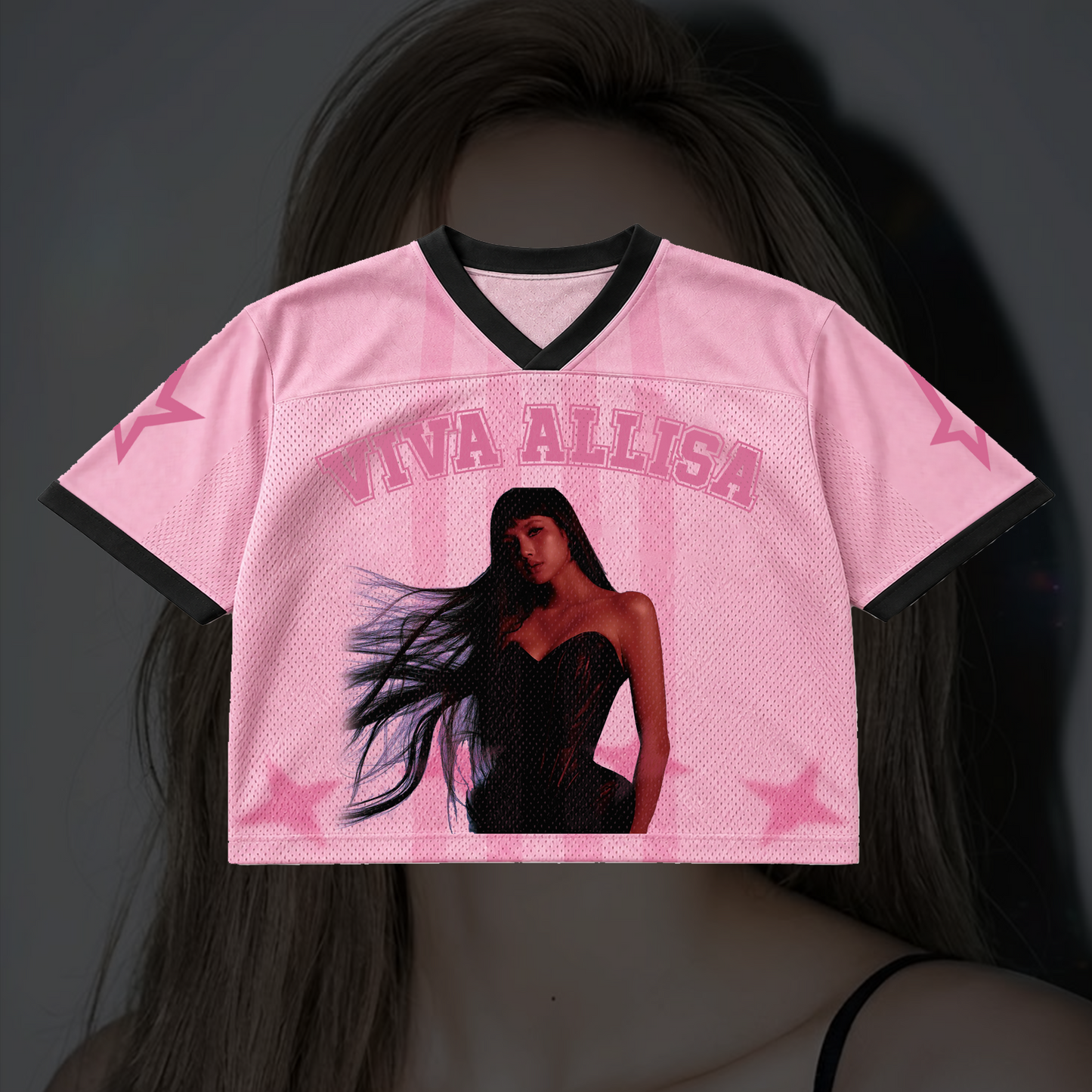 Style Lisa 97 Pink Mesh Jersey Viva Allisa Mixed Mesh Jersey Gift For Fans
