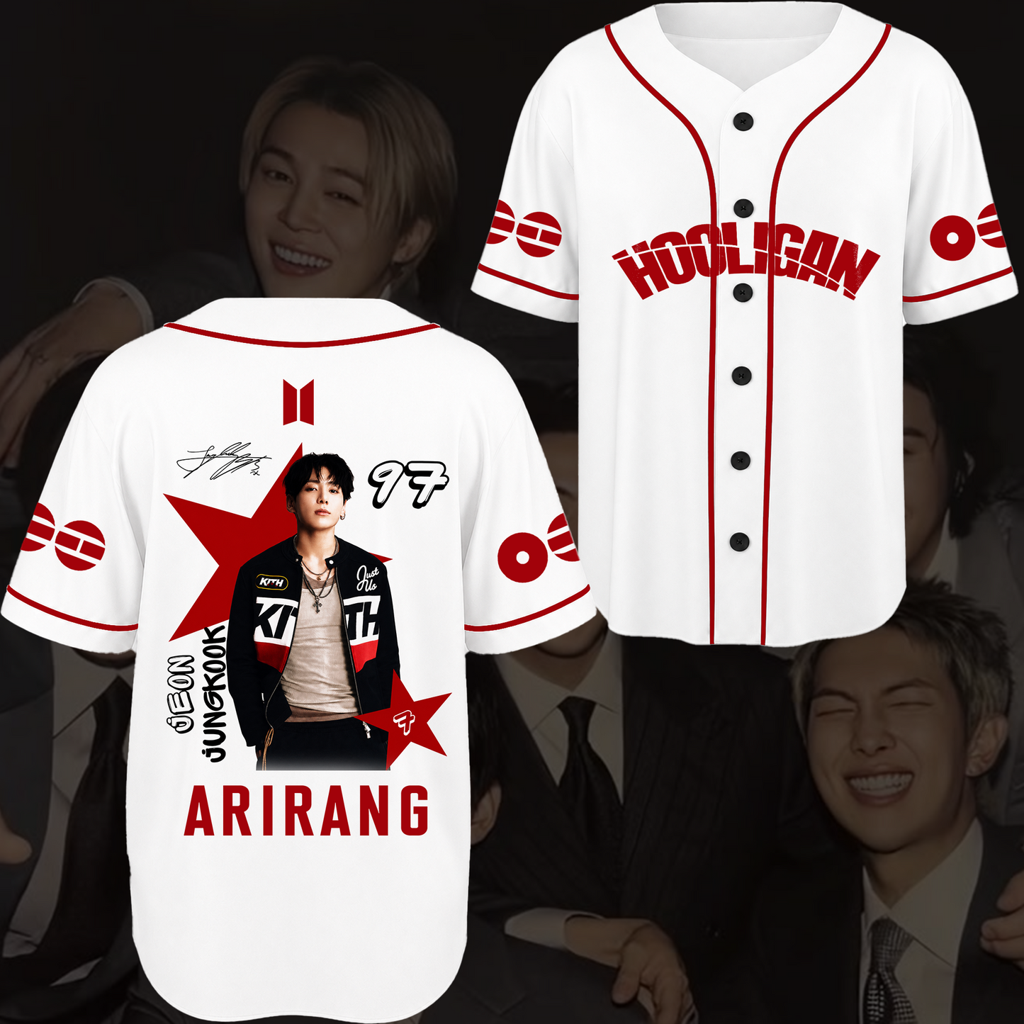 Sleek BTS Visual Baseball Jersey Arirang World Tour Merch Gift For Fans
