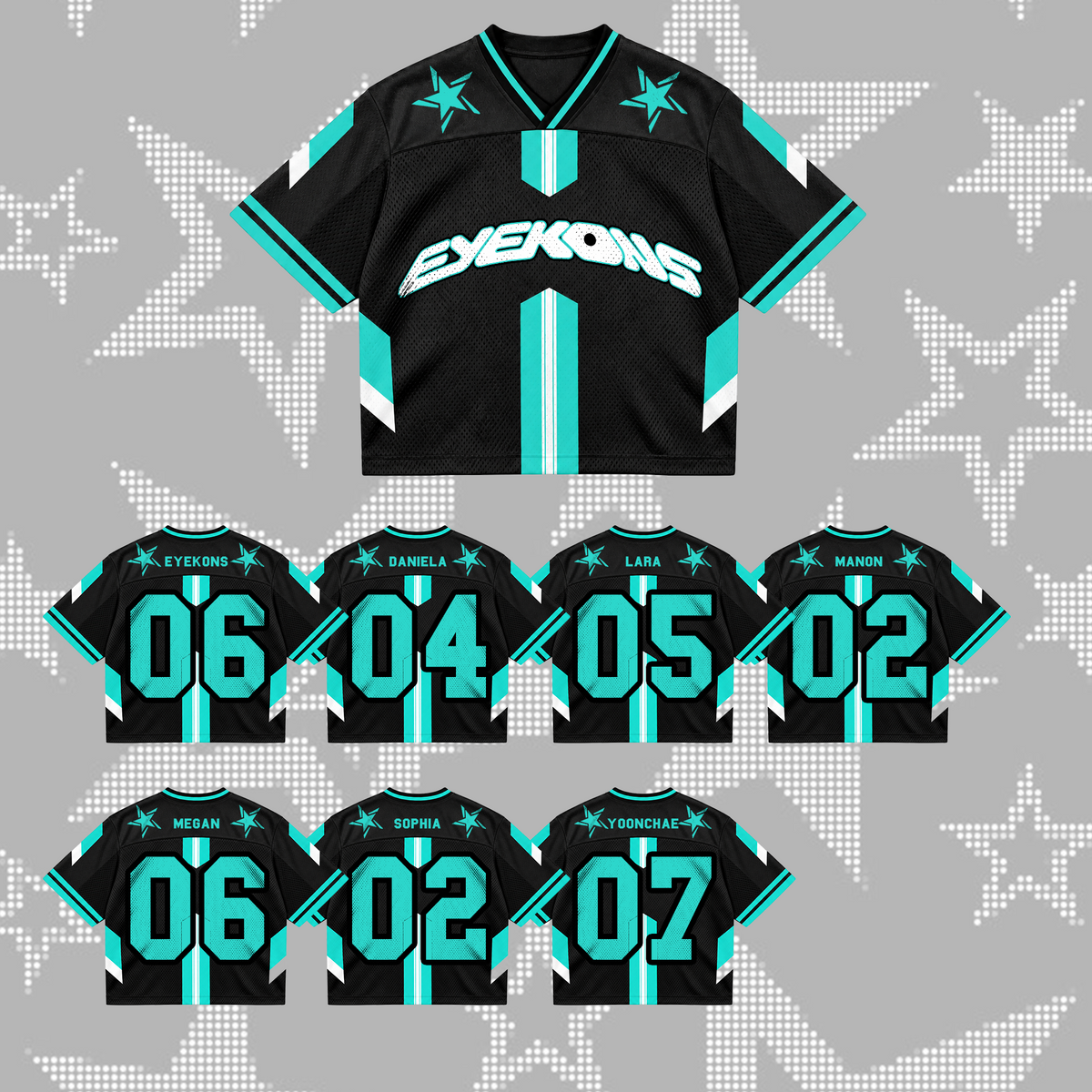 Vivid Animal Eyekons Club All Members Cyber Grunge Mixed Mesh Jersey For Eyekons