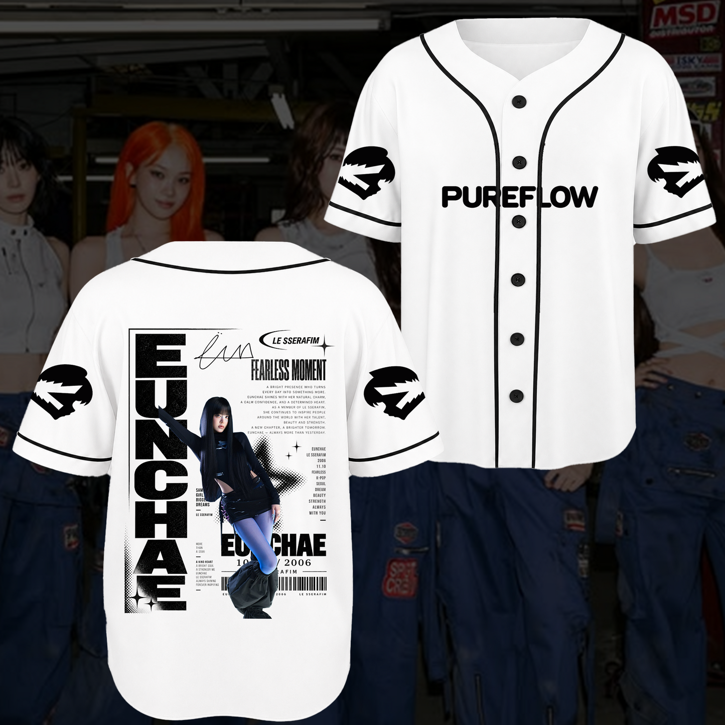 Chronicles LE SSERAFIM Pureflow World Tour Baseball Jersey Fan Edition