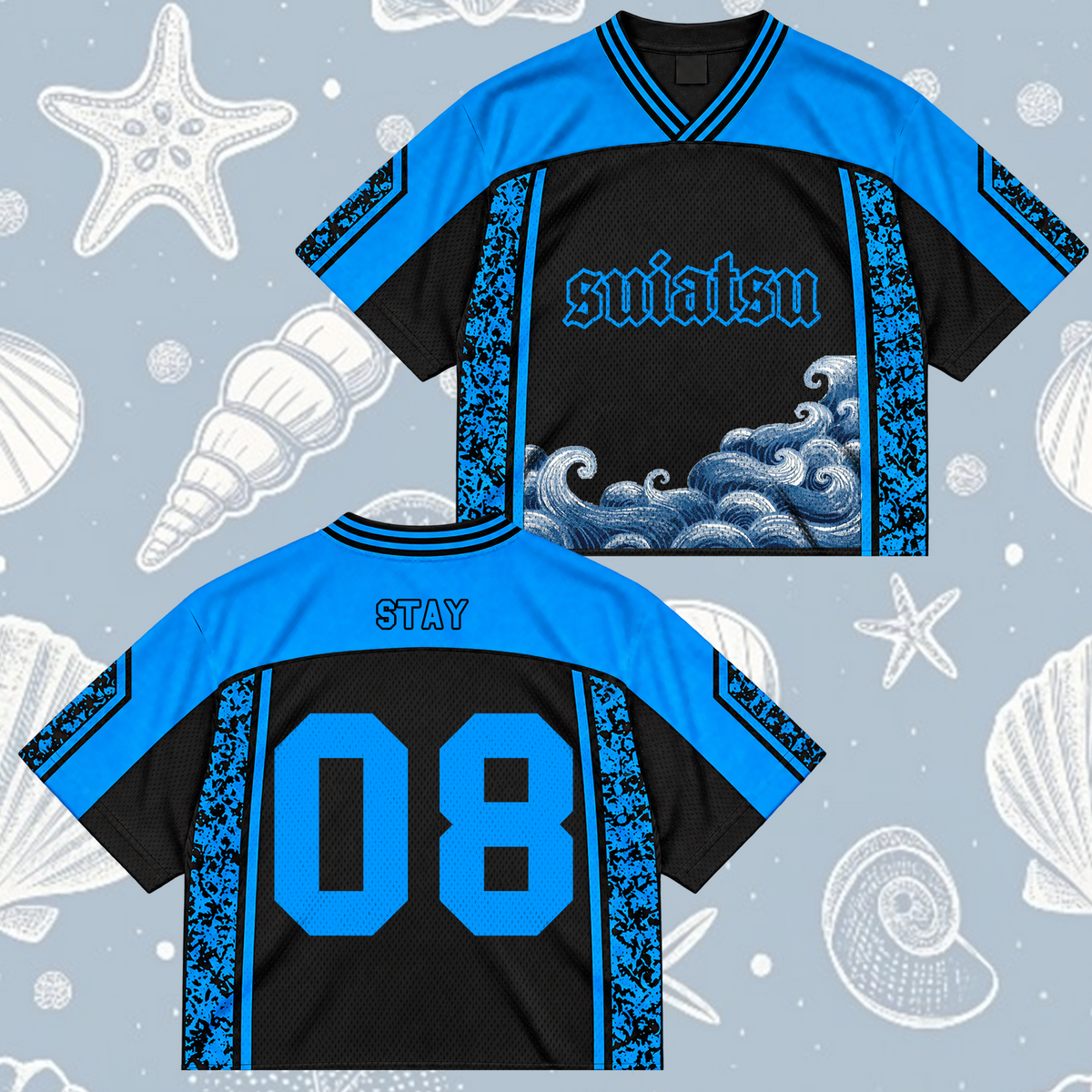 Electric Suiatsu Stray Kids Club Deep Ocean Mixed Mesh Jersey For Stay