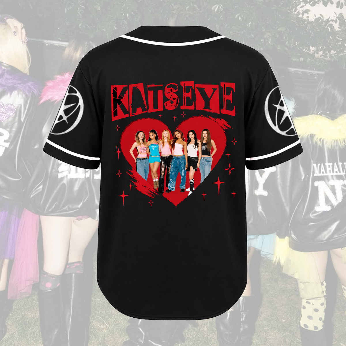 Katseye The Wildworld Tour Red Heart Punk Pop Baseball Jersey Gift for Fans