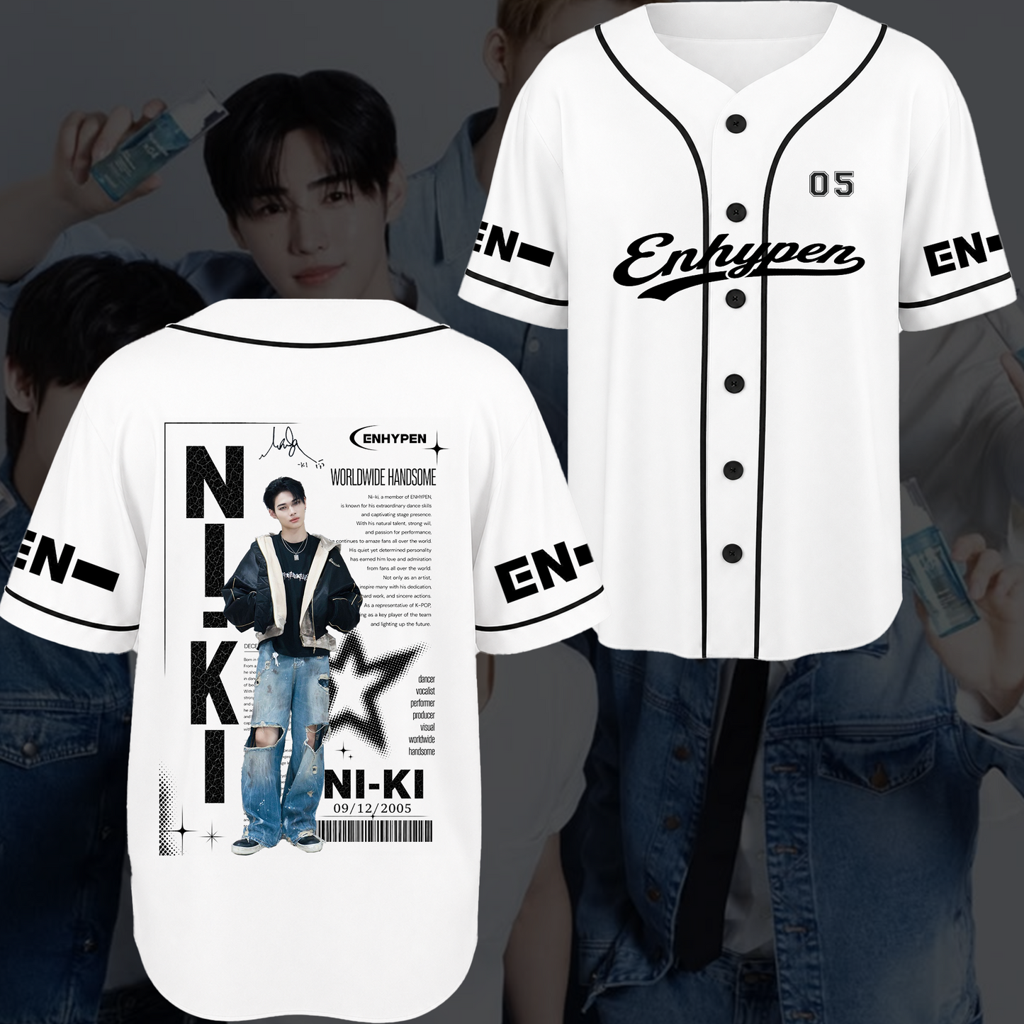 Enhypen Chronicles Blood Saga World Tour Baseball Jersey Engene Fan Gifts