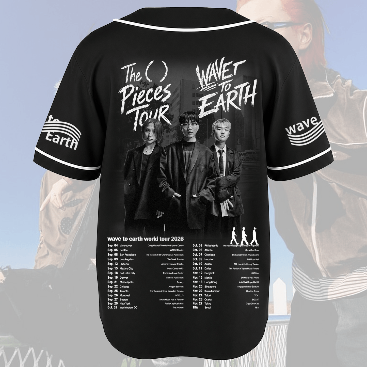 Wave To Earth The Pieces Tour Baseball Jersey Fan Edition