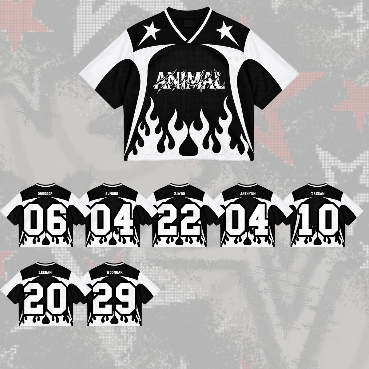 Fierce Animal Onedoor Club All Members Cyber Grunge Mixed Mesh Jersey For Onedoor