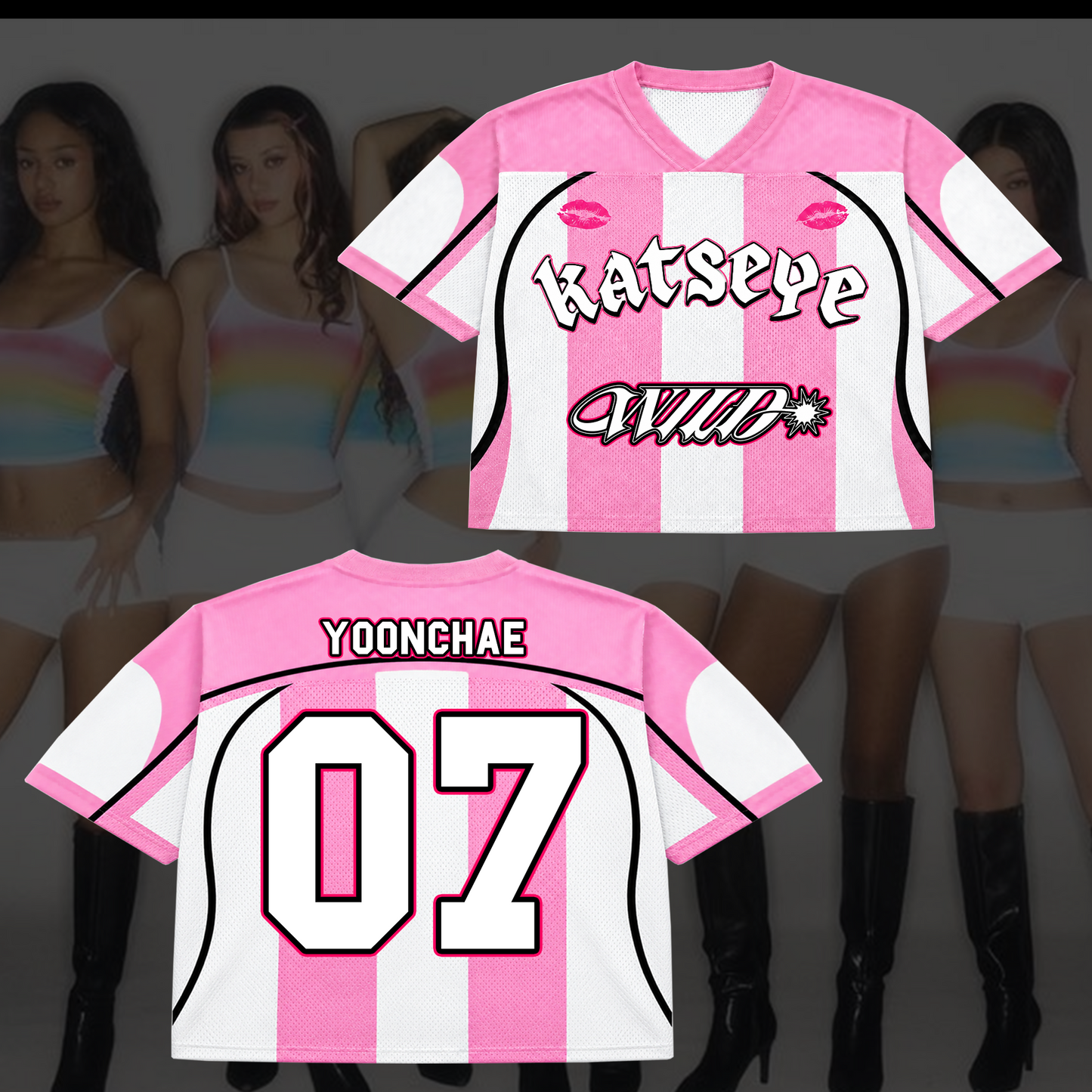 Flirty Katseye Wildworld Tour Mixed Mesh Jersey Gift For Fans