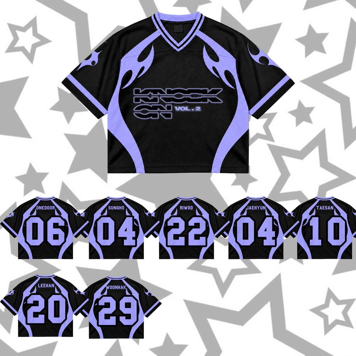Vivid Knock On Onedoor Club All Members Cyber Grunge Mixed Mesh Jersey For Onedoor