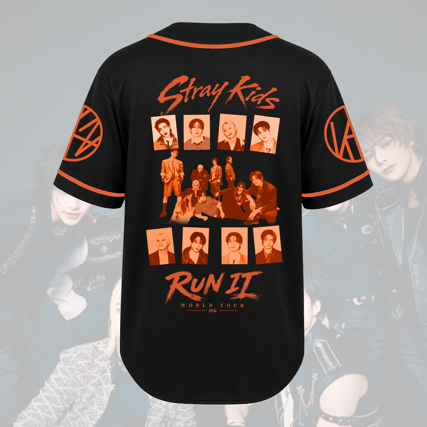 Stray Kids Run ItTour Baseball Jersey High Street Fashion Gift For Fans