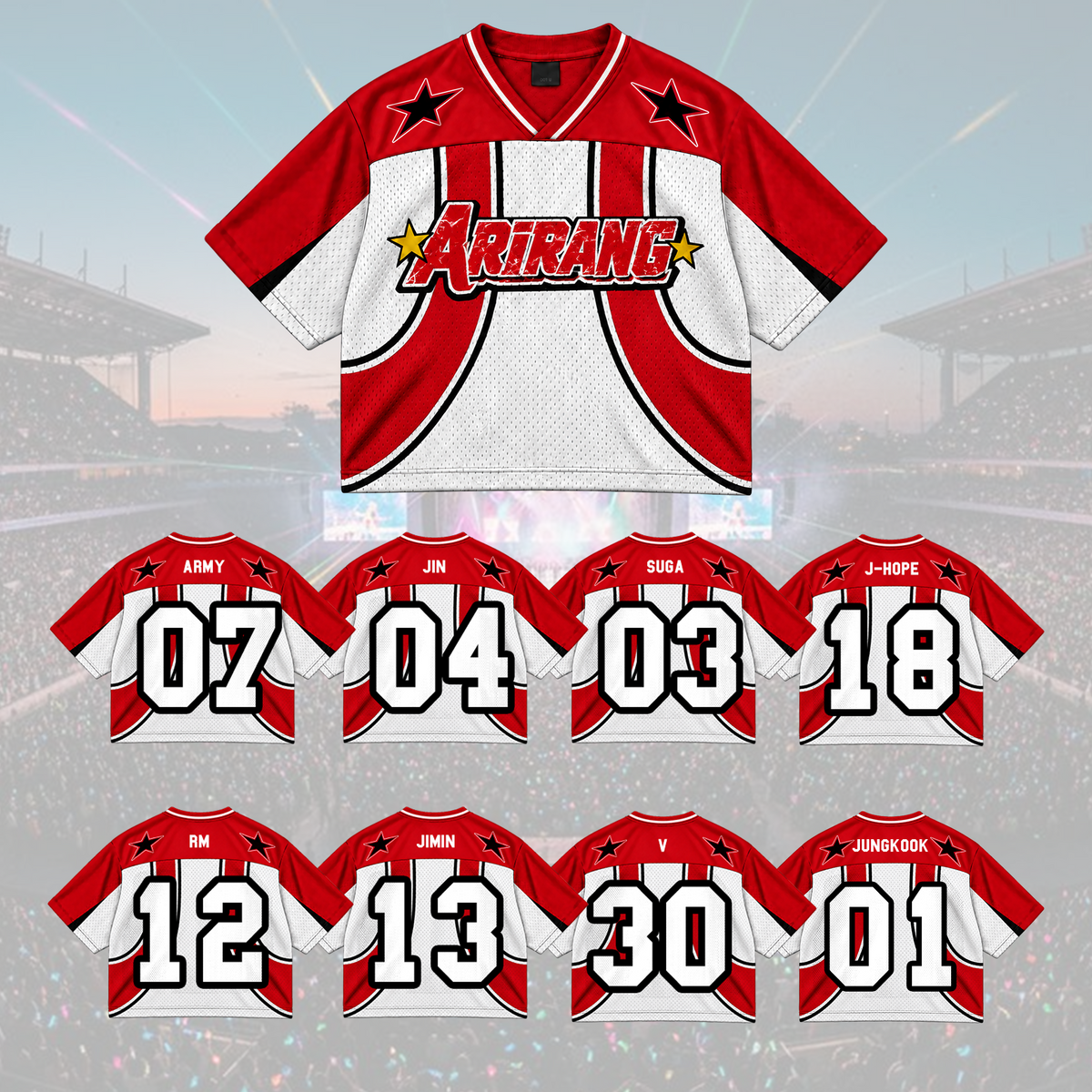 Arirang Army Club All Members Retro Americana Mixed Mesh Jersey For Fans