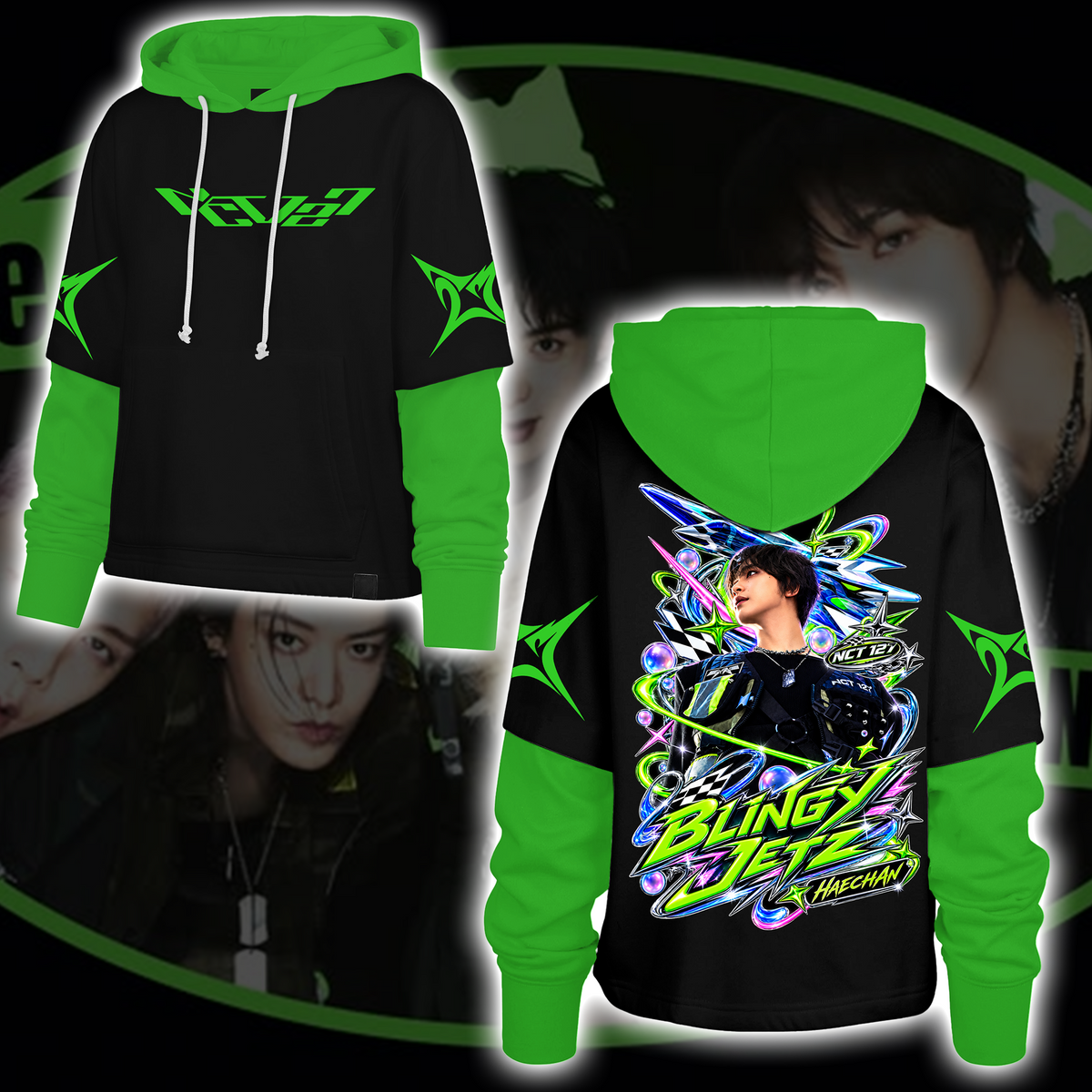 NCT 127 Blingy Jets Cyberpunk Tour Explosion Shortstop Hoodie Geschenk für Fans