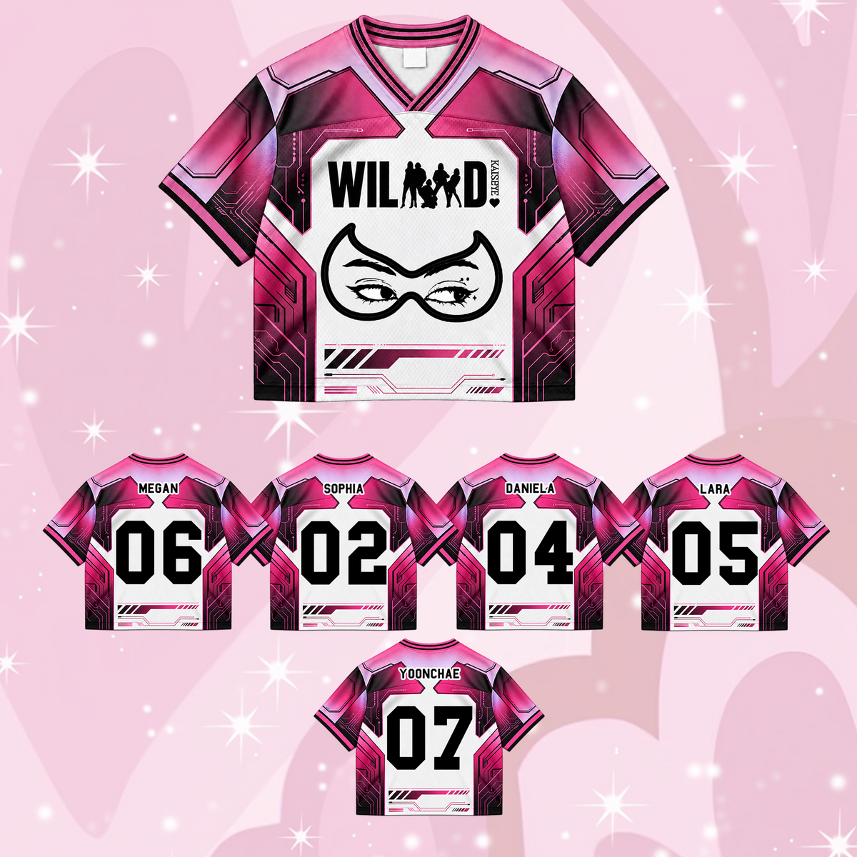 KATSEYE Wild Tour Sporty Purple Mixed Mesh Jersey für EYEKONS