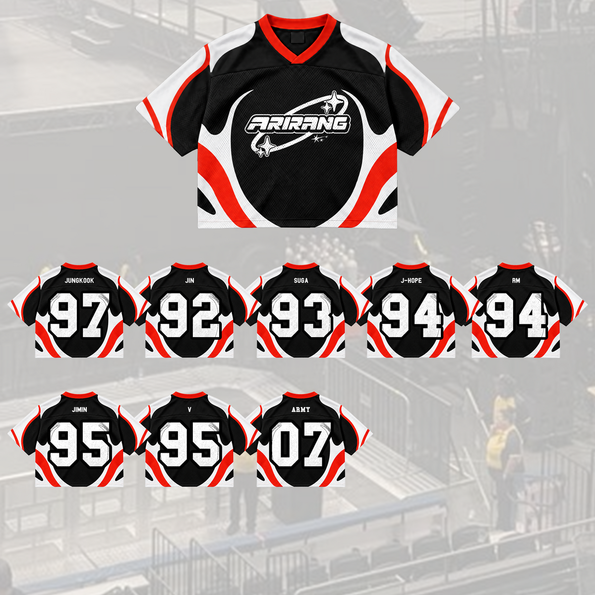 Rose of Sharon Bangtan Boys Arirang Welttournee BTS Mesh-Trikot-Mix Geschenk für Army