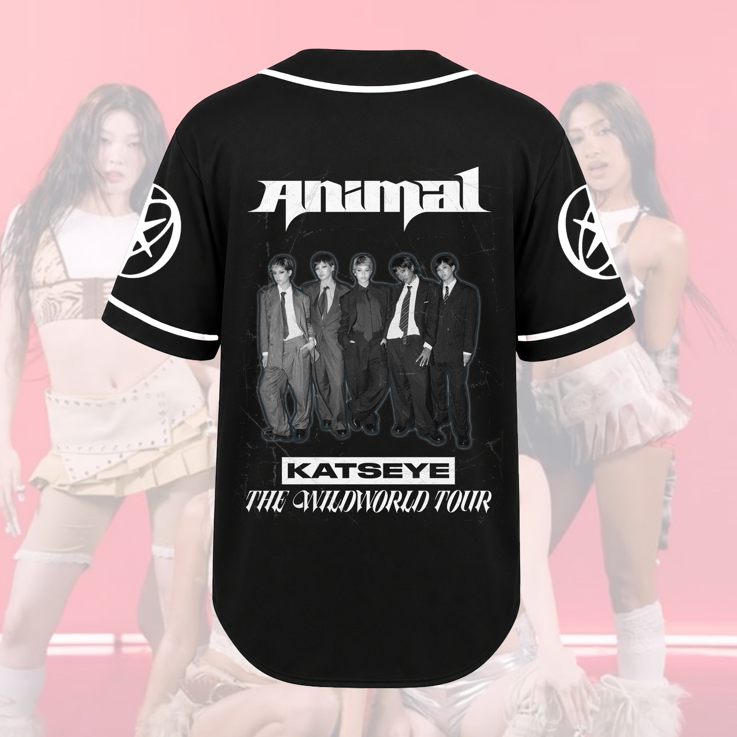 Suit Style KATSEYE Baseball Jersey The Wild World Tour Animal Concert Outfit Fan Edition