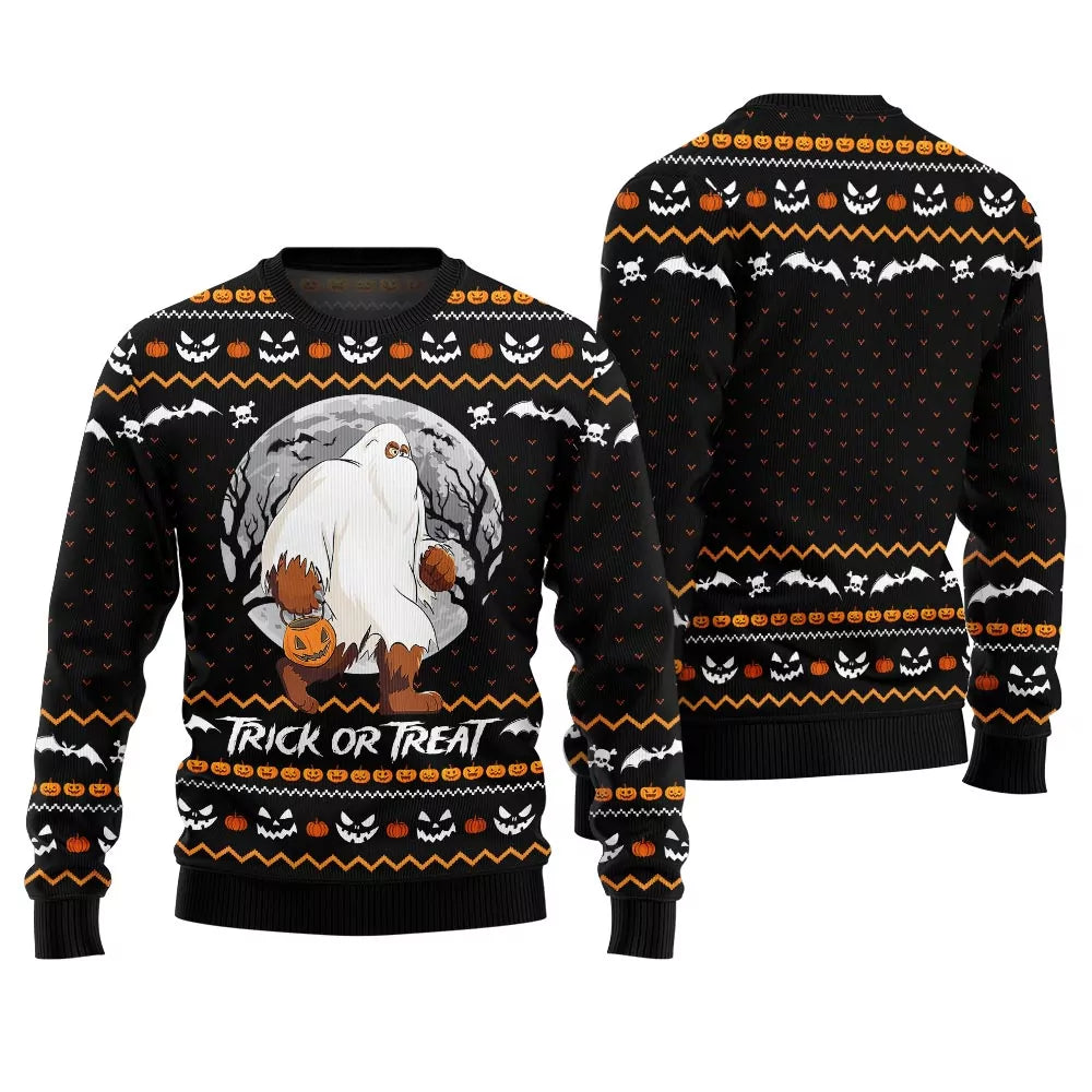 Trick Or Treat Yeti Cute Halloween Ugly Sweater