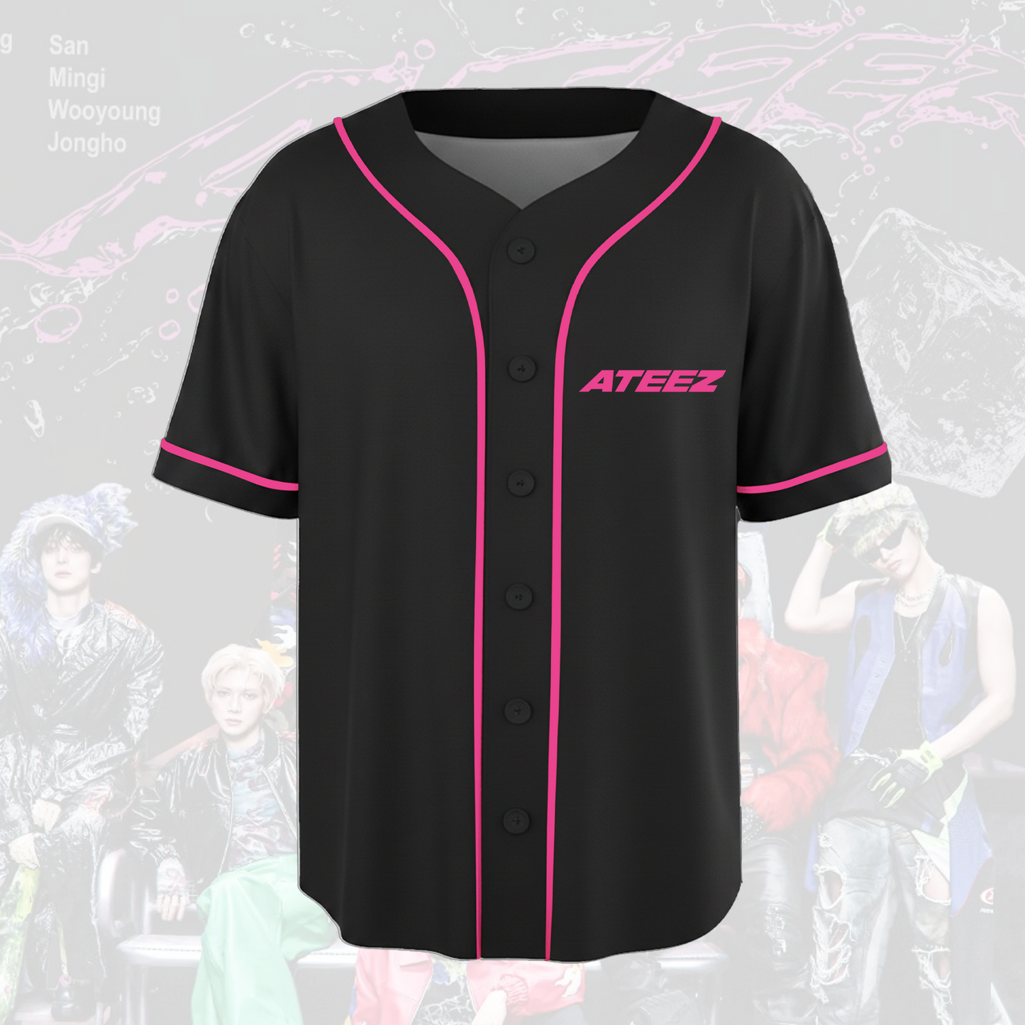 Pinky Ateez Golden Hour Concert Baseball Jersey Fan Edition