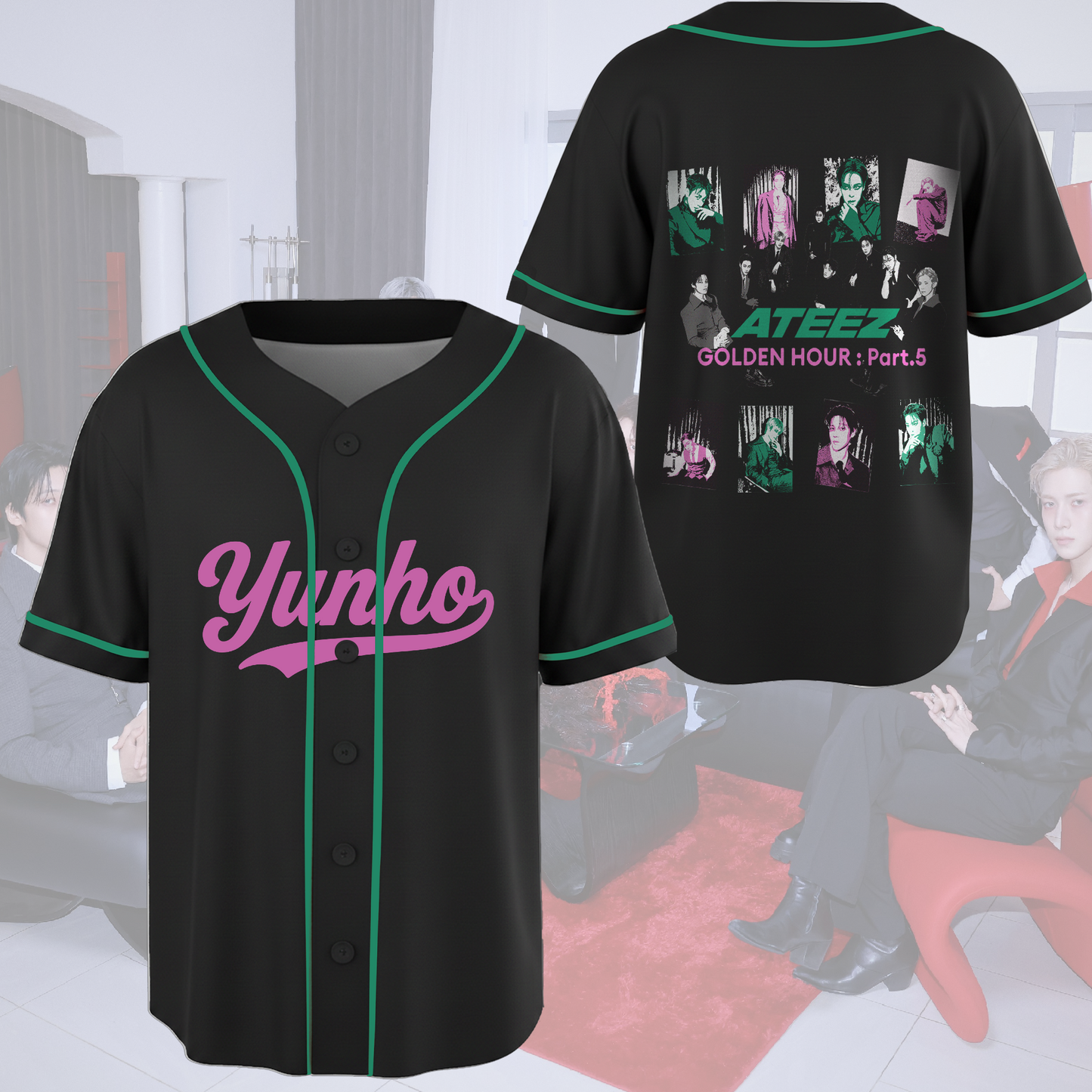 Ateez Golden Hour Part 5 Album Concept Concert Baseball Jersey Fan Edition