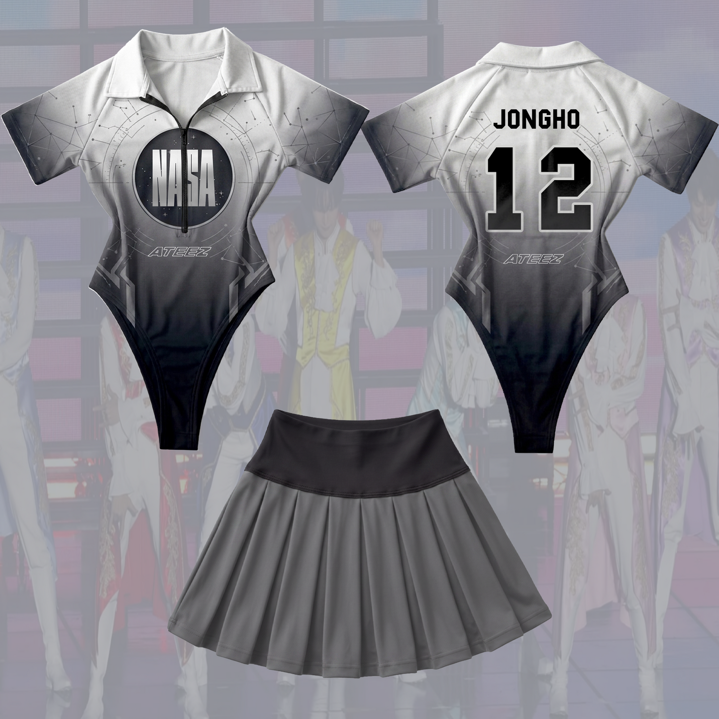Ateez NASA Golden Hour Full Jersey Bodysuit Set Gift For Fans