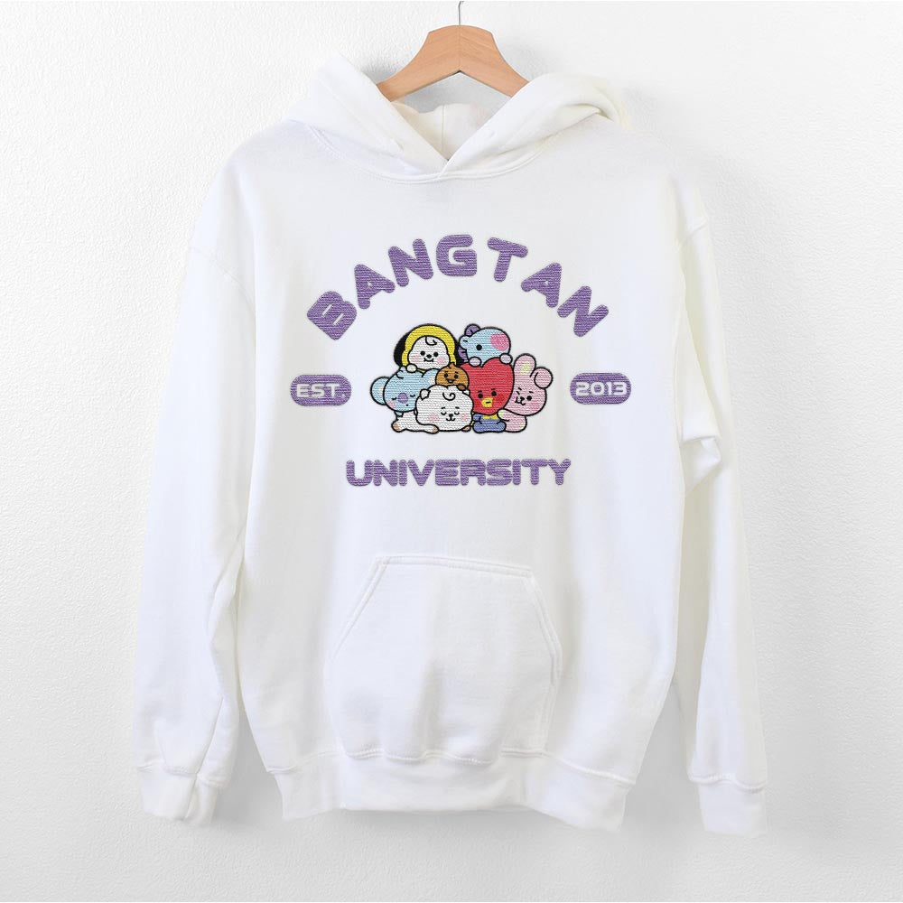 WAVESTEEᵀᴹ Bangtan University Embroidery Sweatshirt, Hoodie