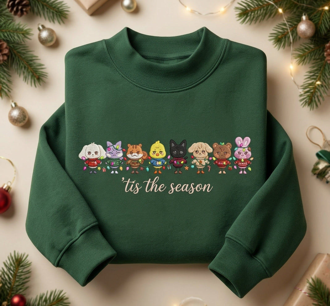 Ateez Tis The Season Christmas Embroidered Mockneck Sweatshirt Gift For Atiny