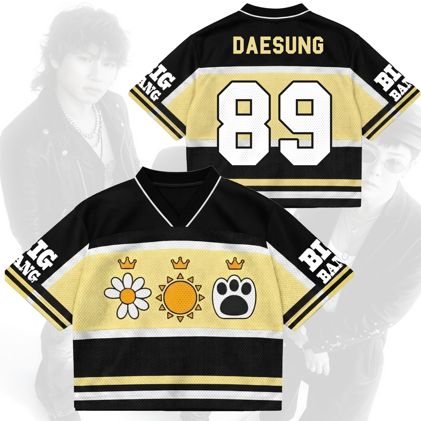 Grail BIGBANG 20th Anniversary Yellow Epic Tour Mixed Mesh Jersey Fan Gifts