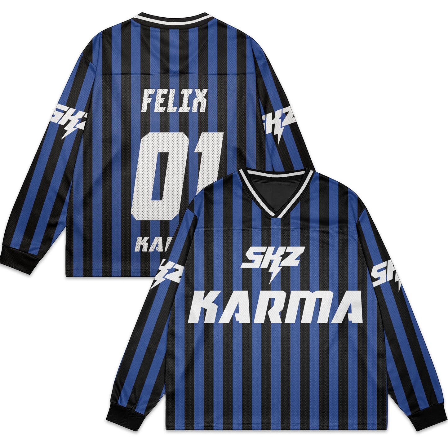 WAVESTEEᵀᴹ Stray Kids Album Karma Mesh Splicing Long Sleeve
