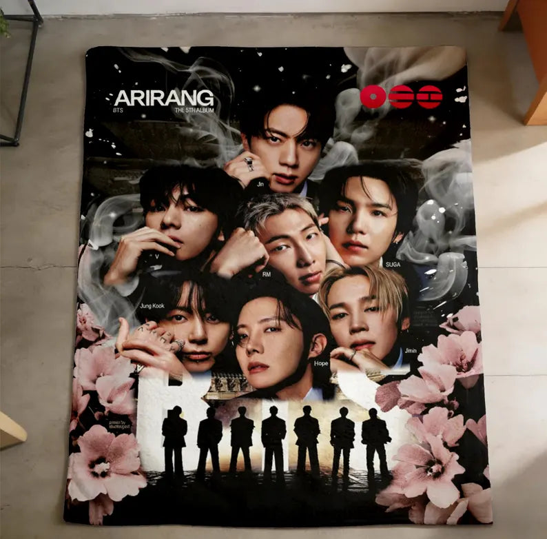 BTS Fleece Blanket for ARMY, Cozy Fan Collection Throw Blanket Gift