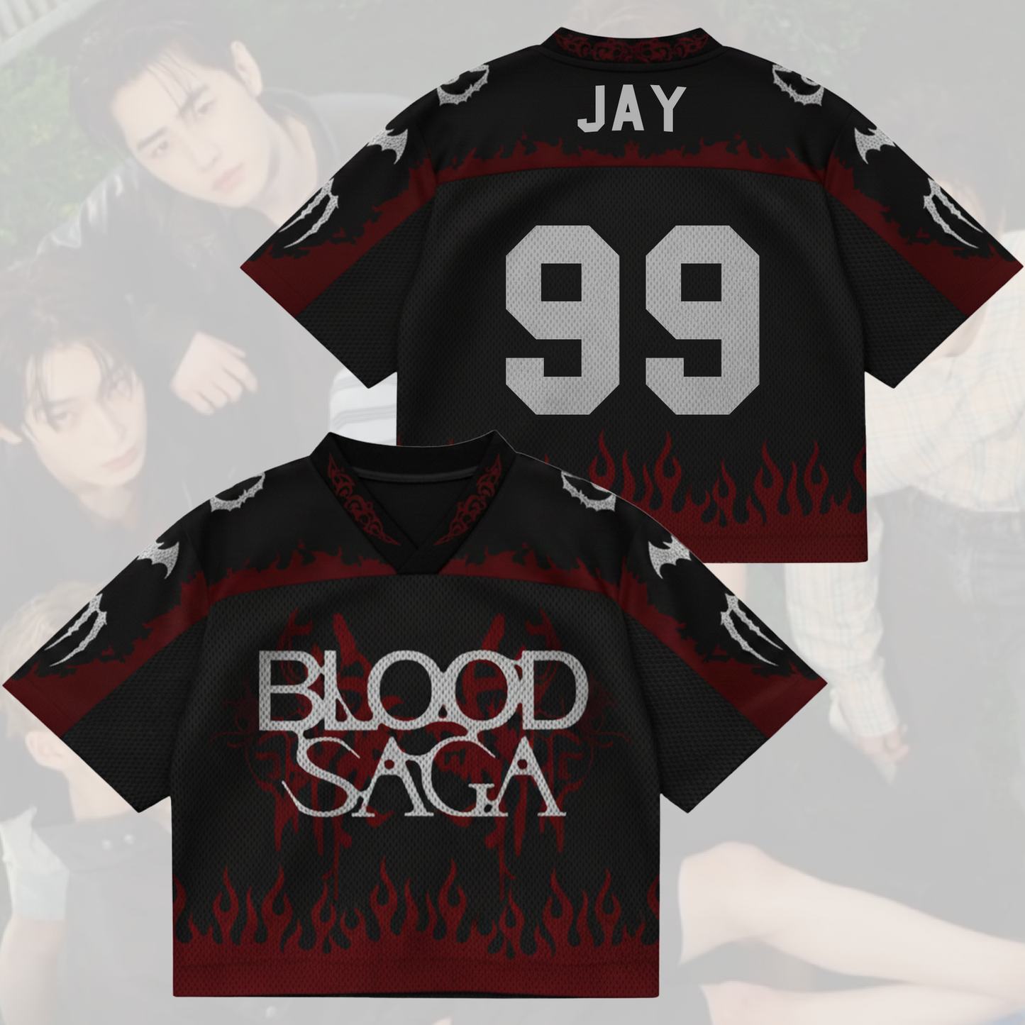 Scarlet Covenant Blood Saga Enhypen World Tour Mixed Mesh Jersey