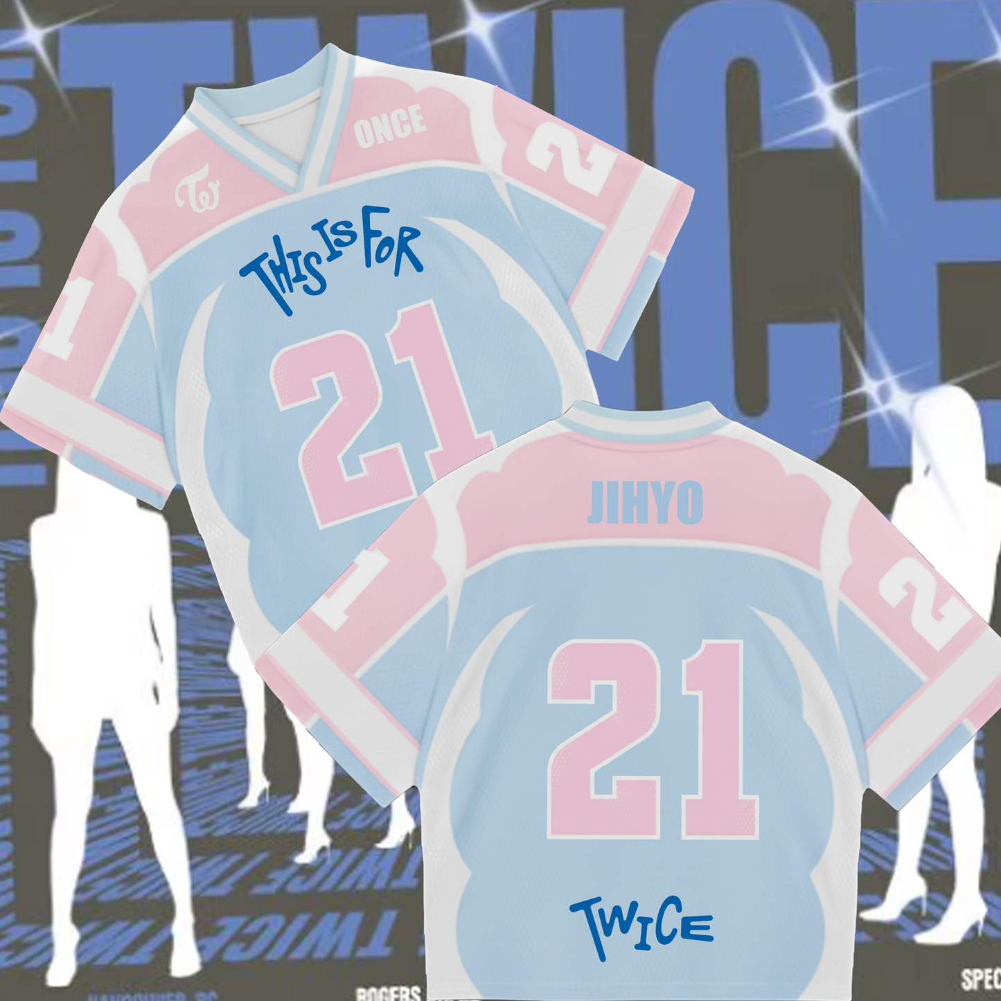 WAVESTEEᵀᴹ Pastel Color Twice This Is For 2 World Tour Mixed Mesh Jersey