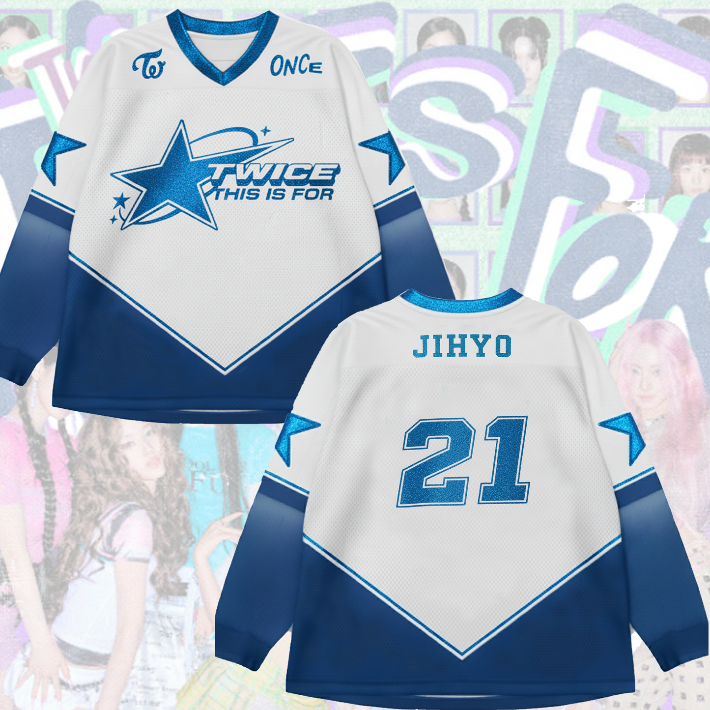 WAVESTEEᵀᴹ This Is For 2 Twice World Tour 2 Mesh Splicing Long Sleeved