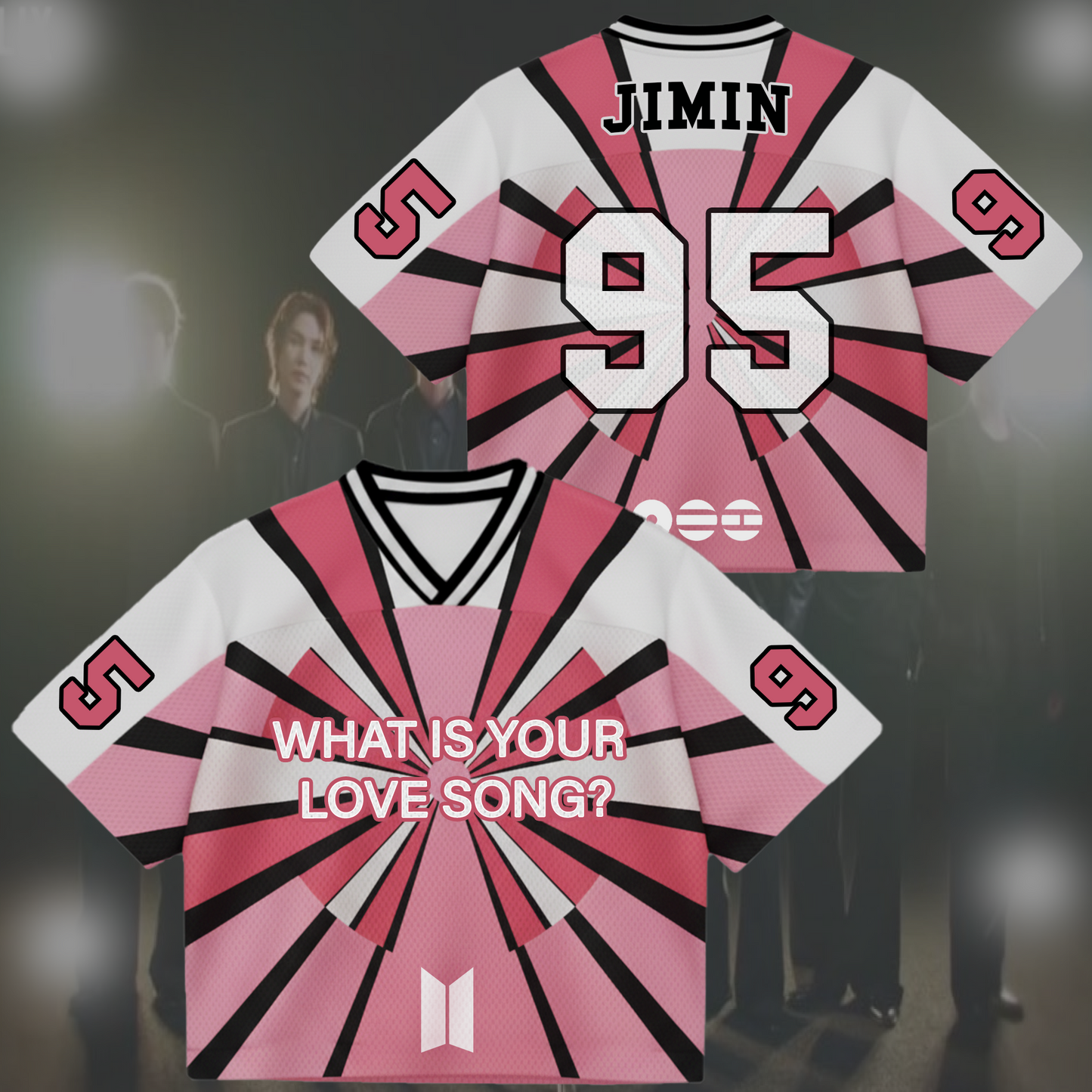 BTS Folding Fan Love Song Mixed Mesh Jersey Gifts For Lovers