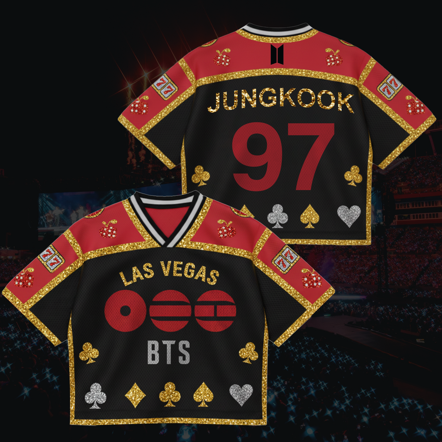 The City Las Vegas 777 BTS World Tour Mixed Mesh Jersey Gift For Fans