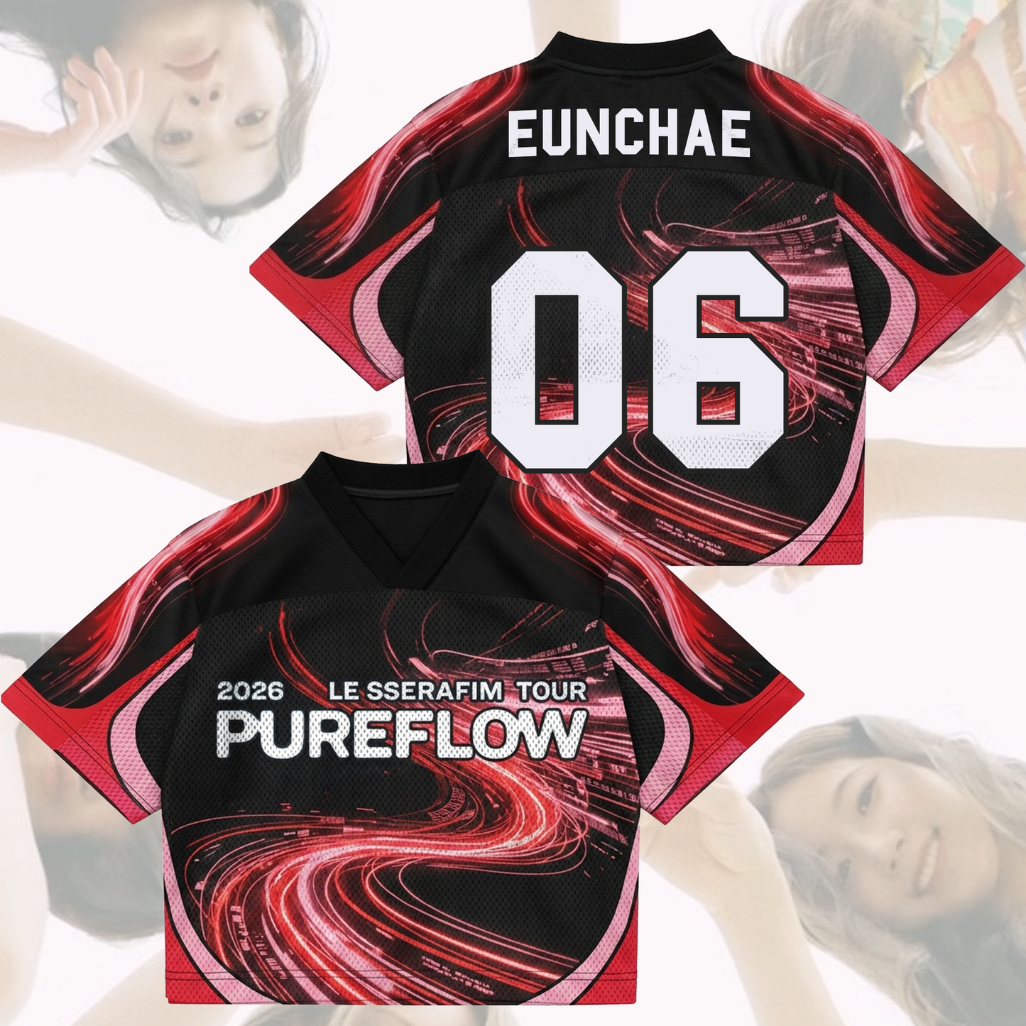 Le Sserafim 2026 PureFLow World Tour Mixed Mesh Jersey Fan Edition