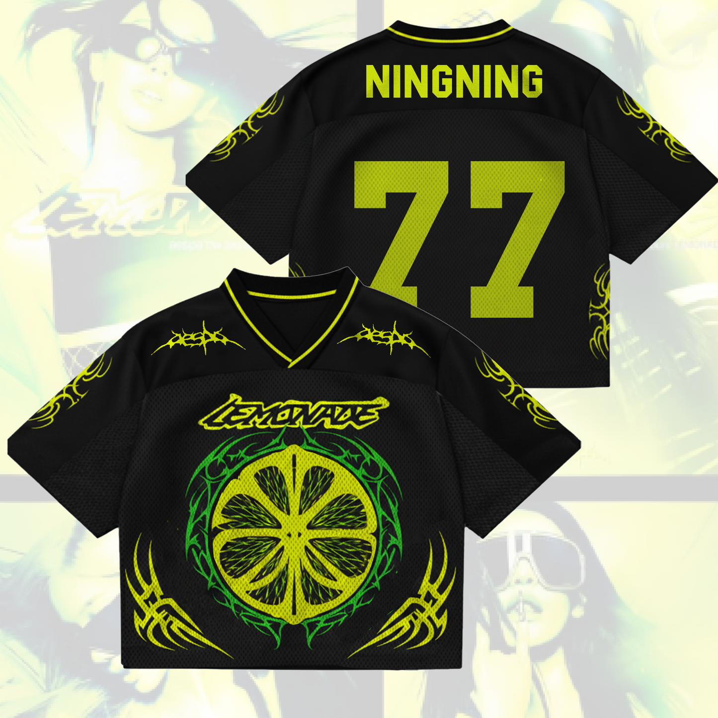 Pure Lemonade Aespa Album Concert Mix Mesh Jersey Fan Edition