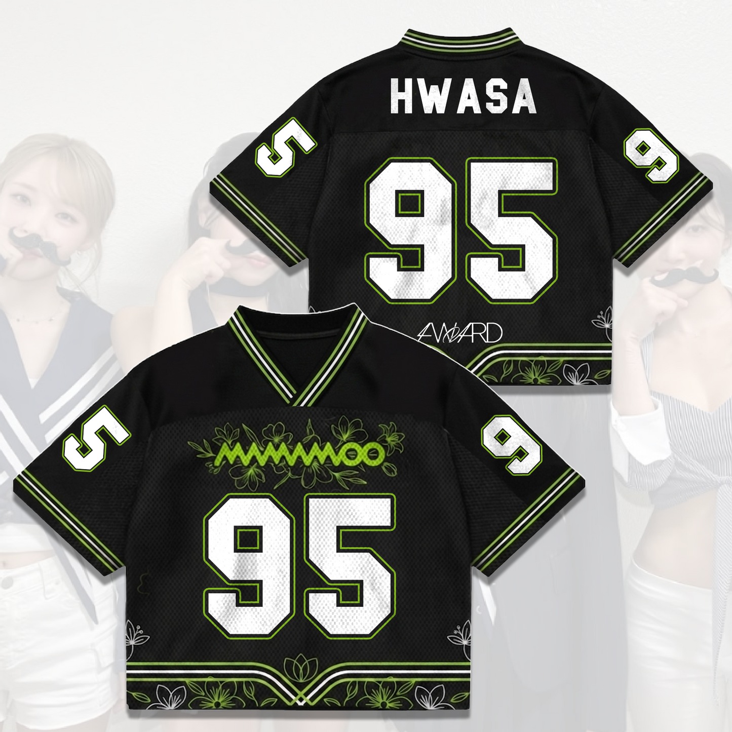 MAMAMOO World Tour 4ward Mix Mesh Jersey Green Floral Streetwear Gift For Fans