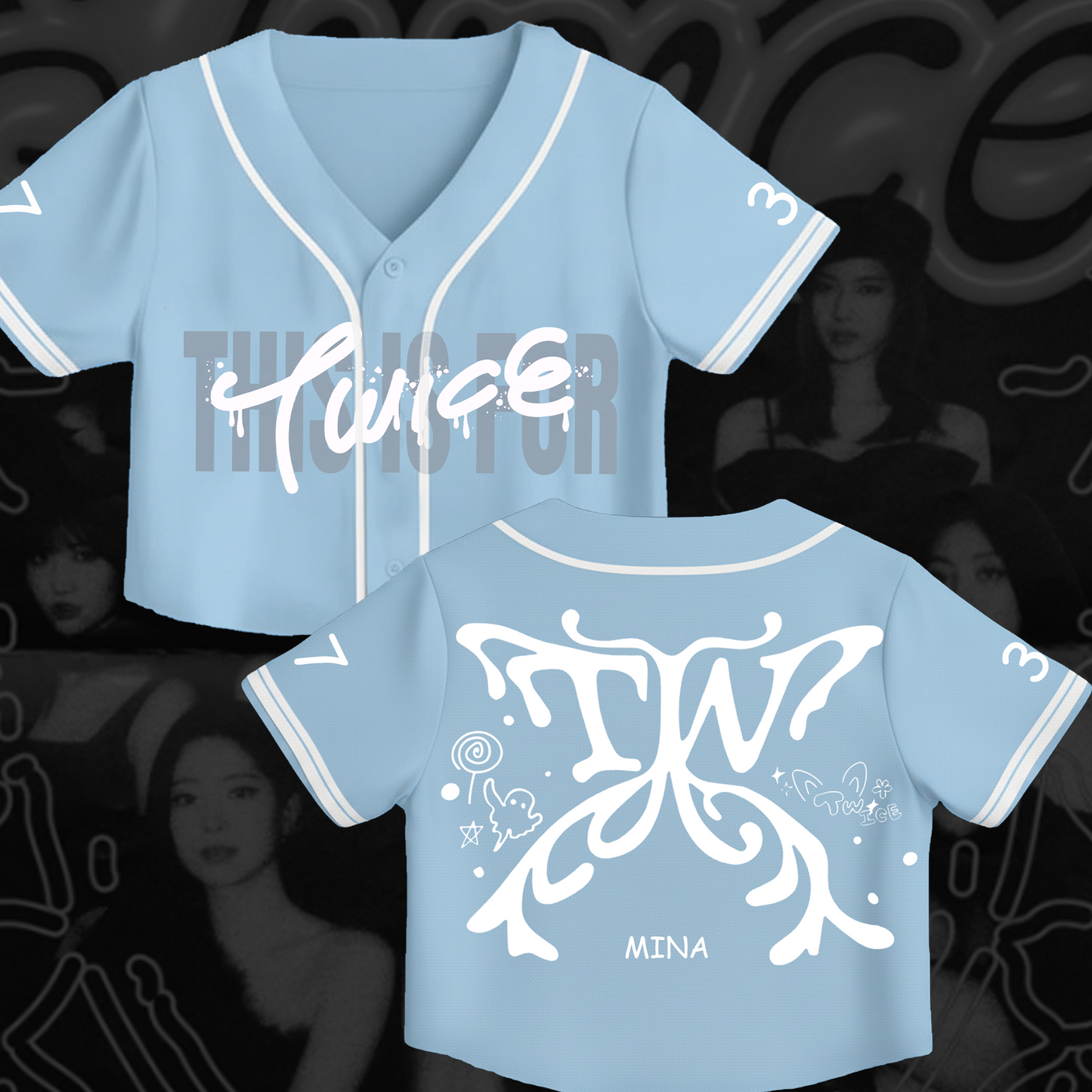 WAVESTEEᵀᴹ Twice Angels Tour Croptop Jersey Baseball