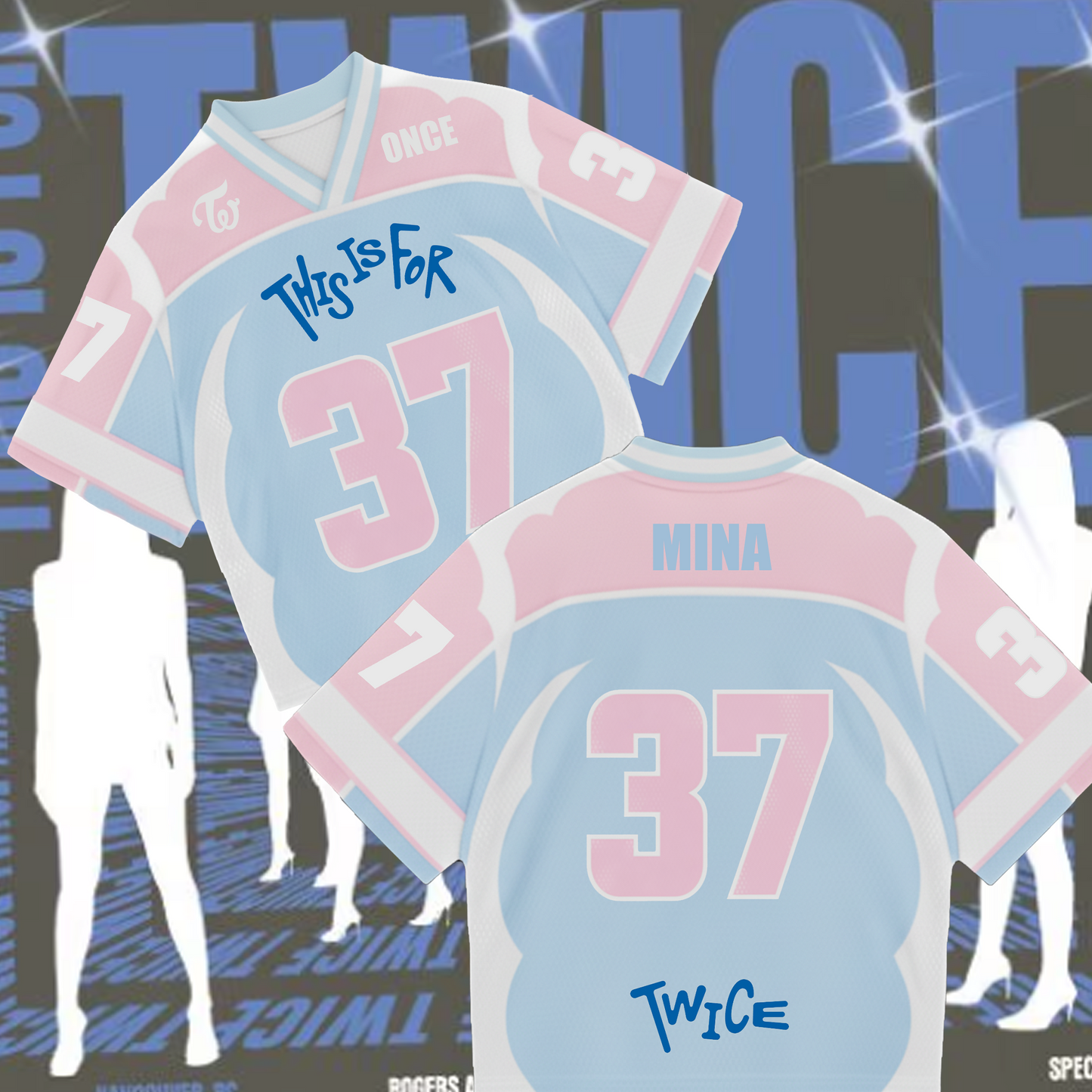 WAVESTEEᵀᴹ Pastel Color Twice This Is For 2 World Tour Mixed Mesh Jersey