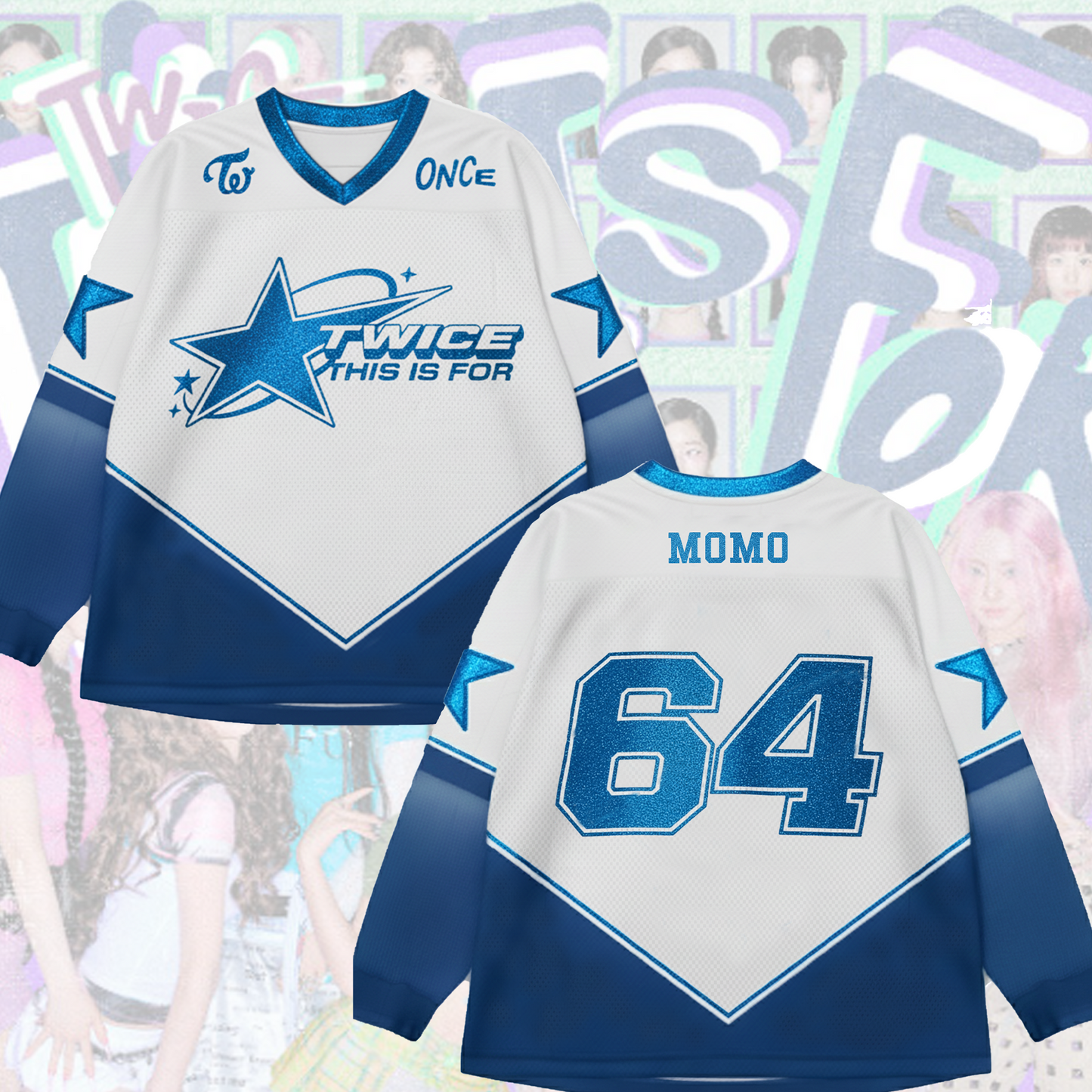 WAVESTEEᵀᴹ This Is For 2 Twice World Tour 2 Mesh Splicing Long Sleeved