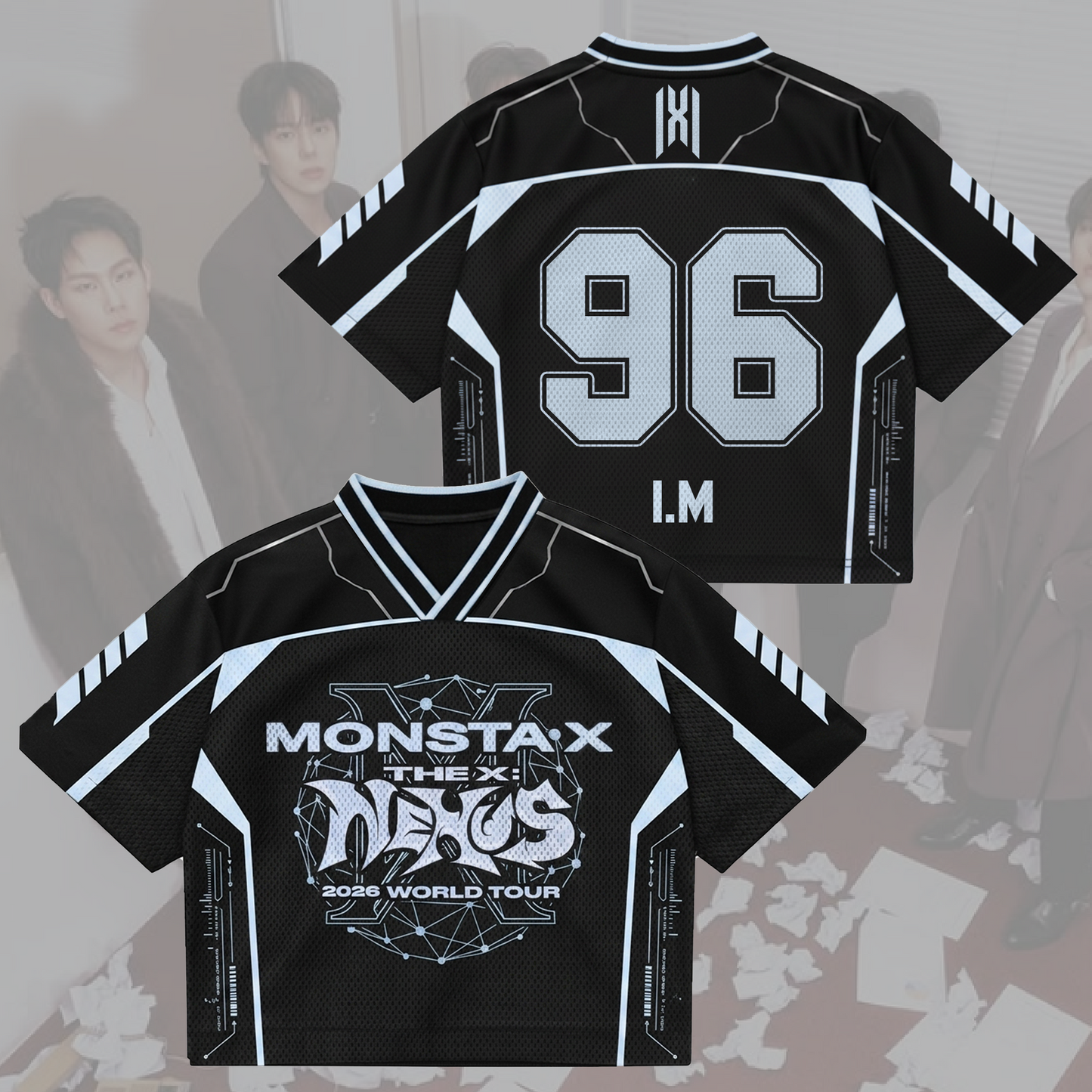 Sporty Monsta X World Tour The X Mixed Mesh Jersey Fan Edition