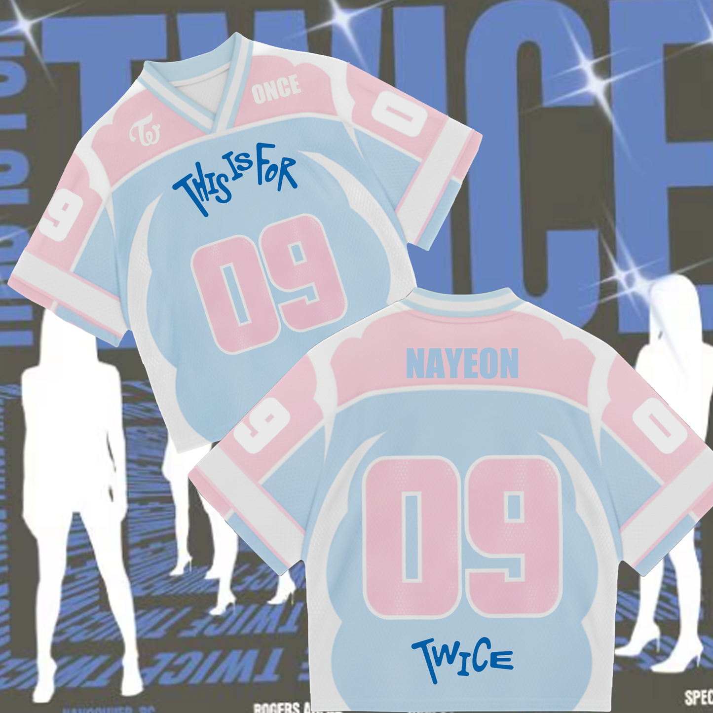 WAVESTEEᵀᴹ Pastel Color Twice This Is For 2 World Tour Mixed Mesh Jersey
