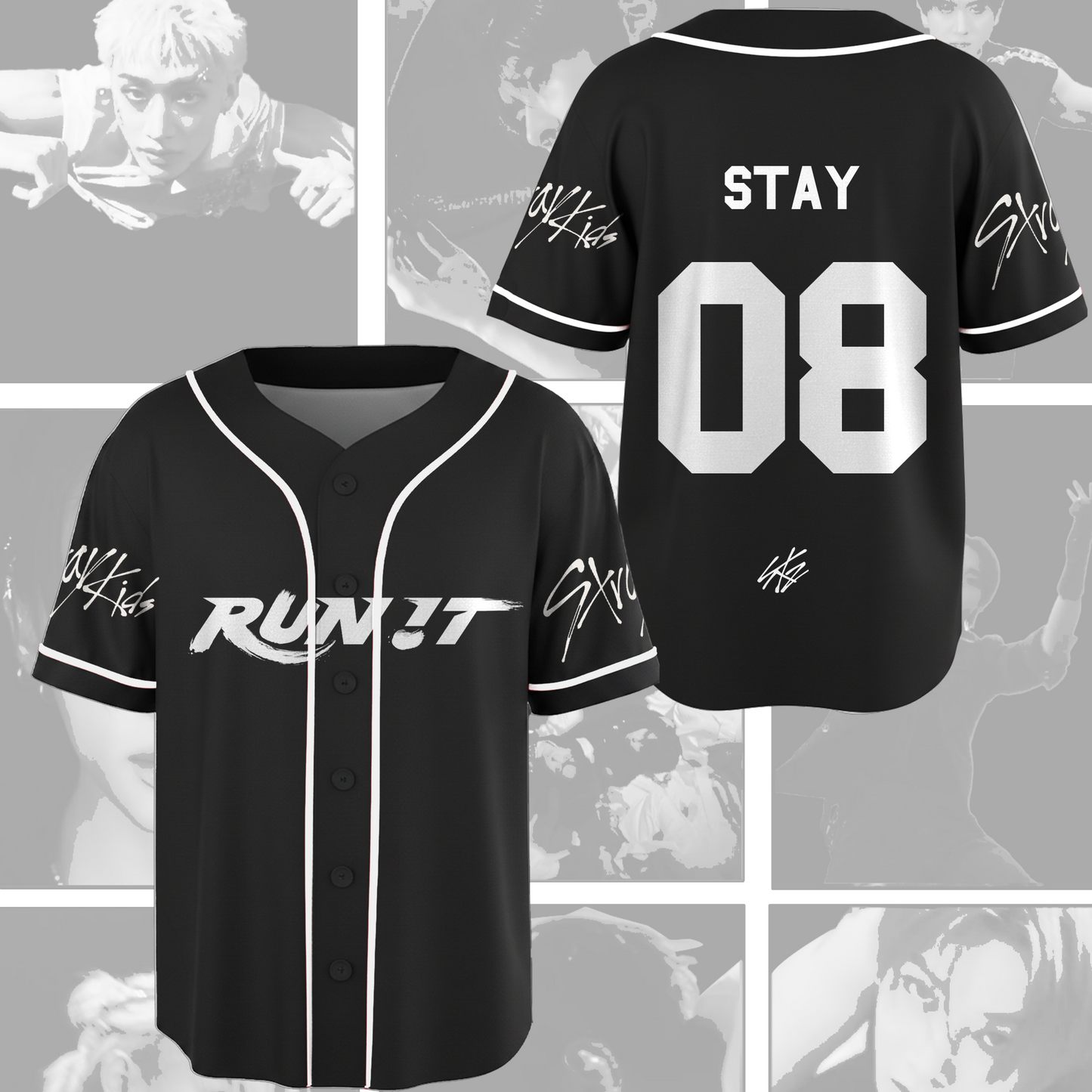 Run It World Tour Stray Kids Mesh Baseball Jersey Gift For Stay