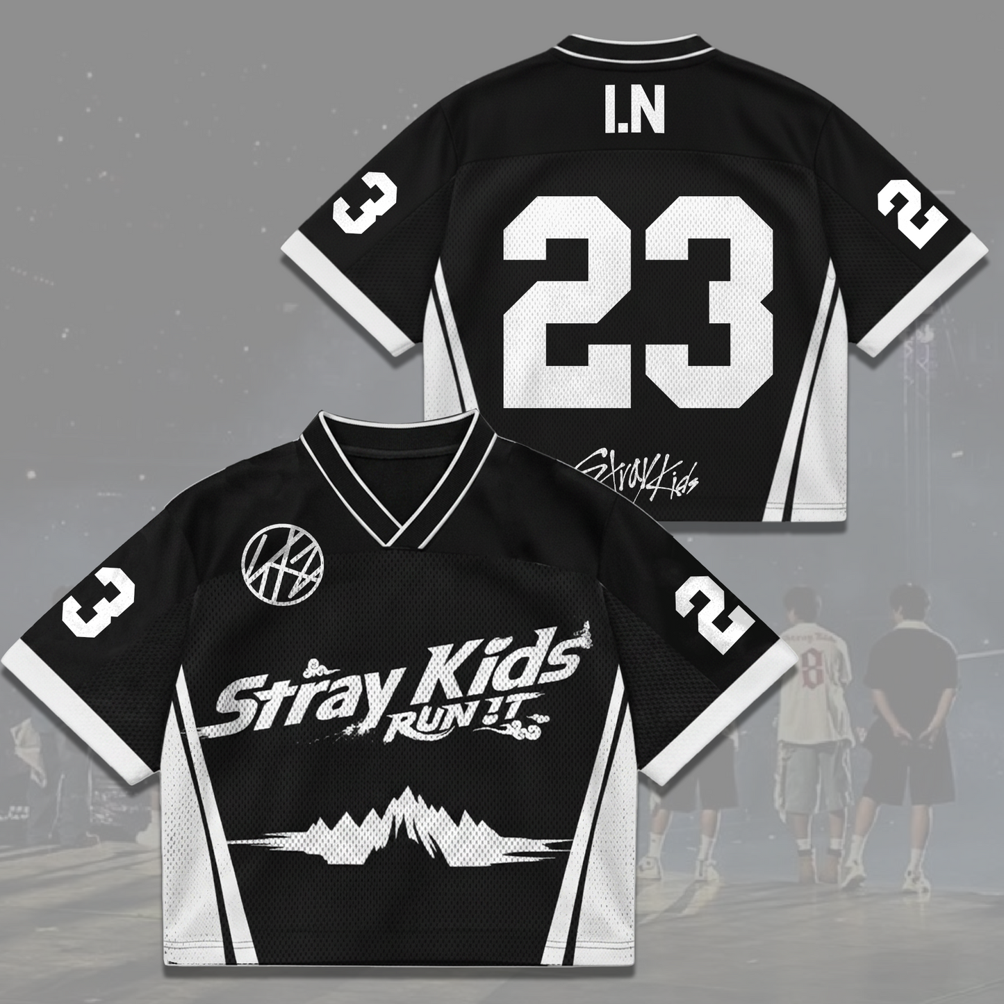 Defiant Mountain Stray Kids Run It World Tour Mixed Mesh Jersey Stay Gifts