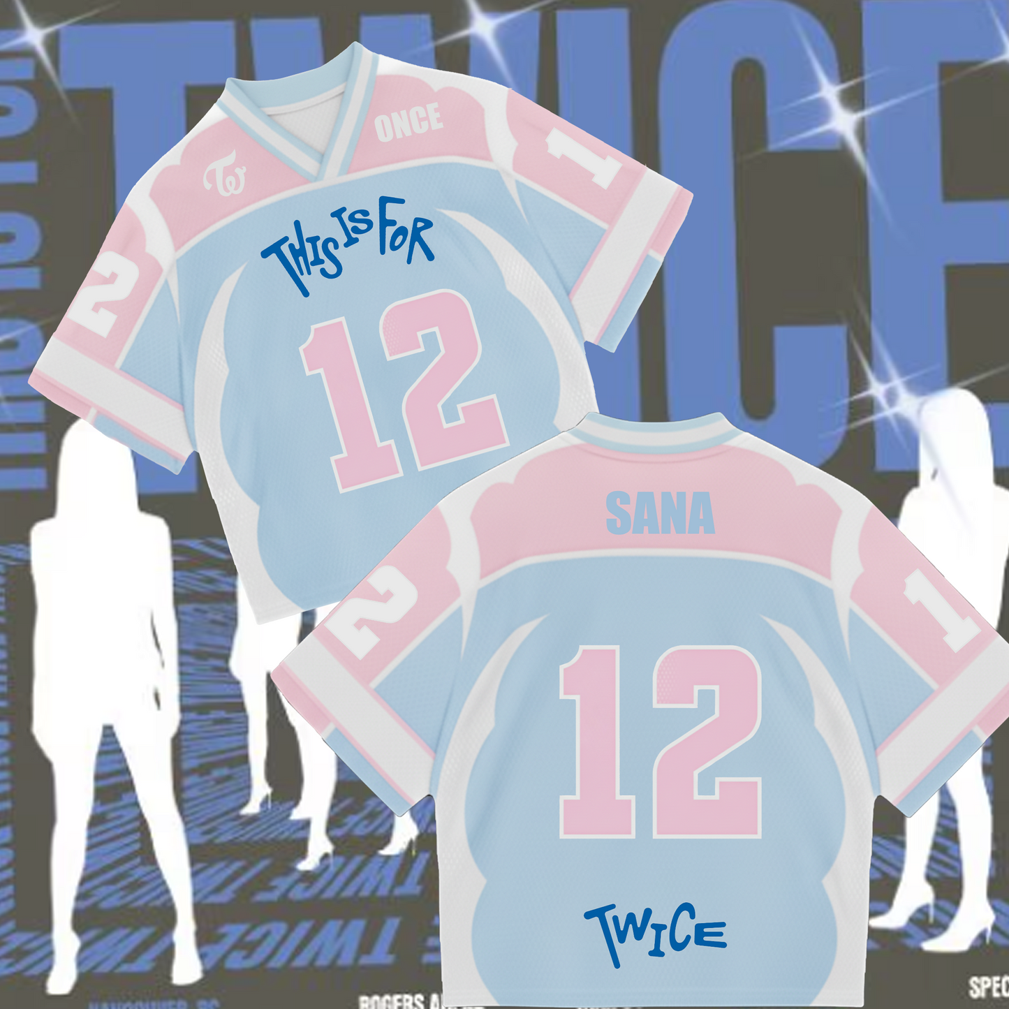 WAVESTEEᵀᴹ Pastel Color Twice This Is For 2 World Tour Mixed Mesh Jersey