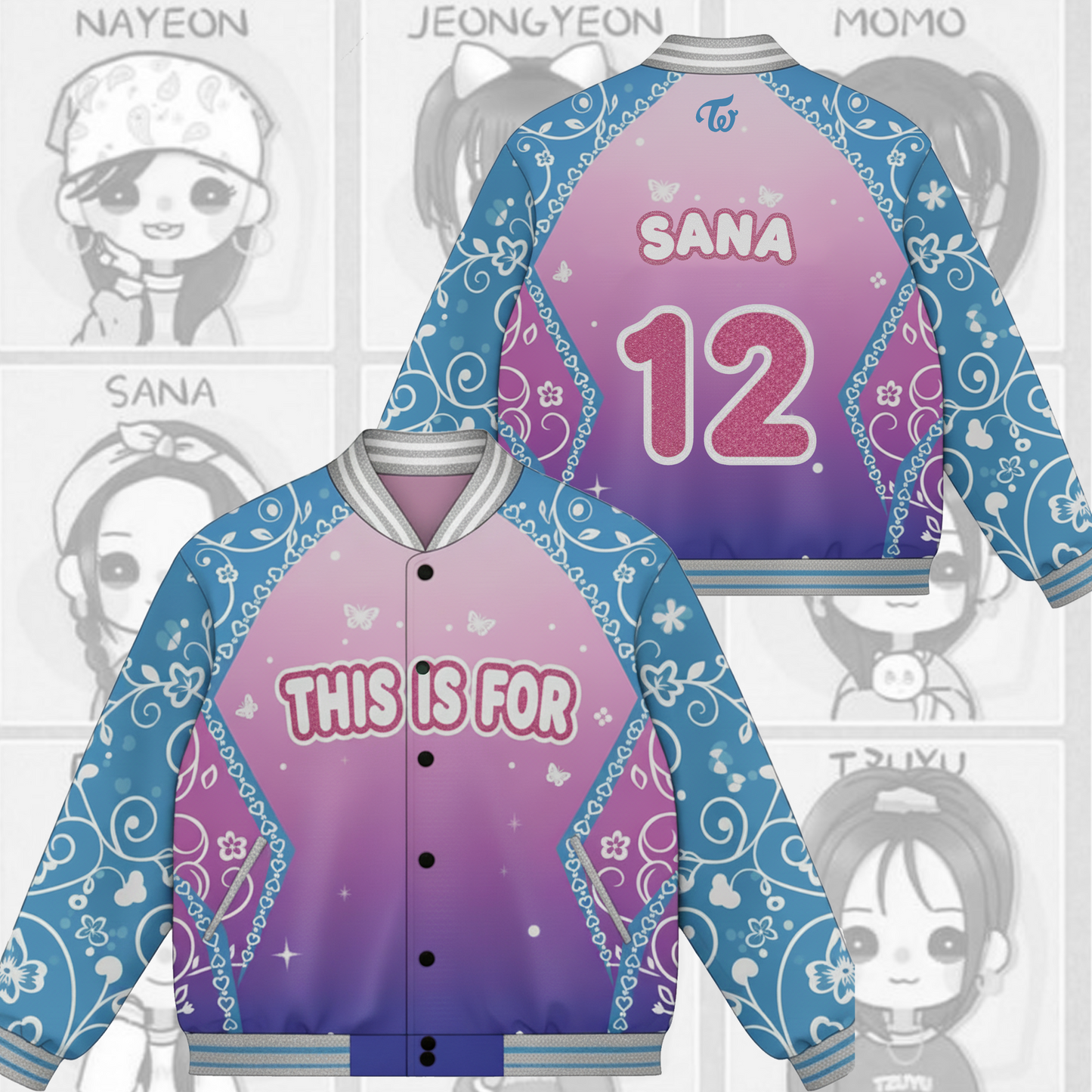 WAVESTEEᵀᴹ Floral Symphony Piece Twice This is Four Baseball Jacket