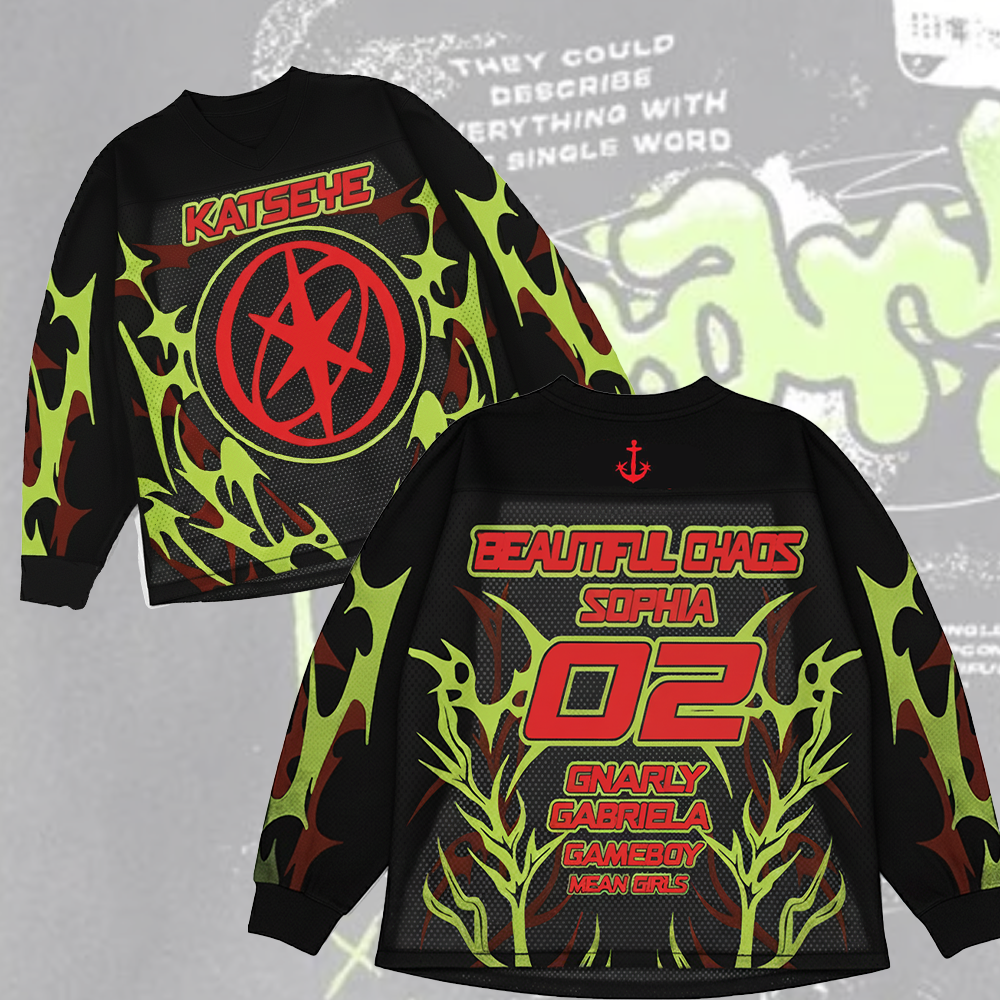 WAVESTEEᵀᴹ Beautiful Chaos x Gnarly Katseye Mesh Splicing Long Sleeved