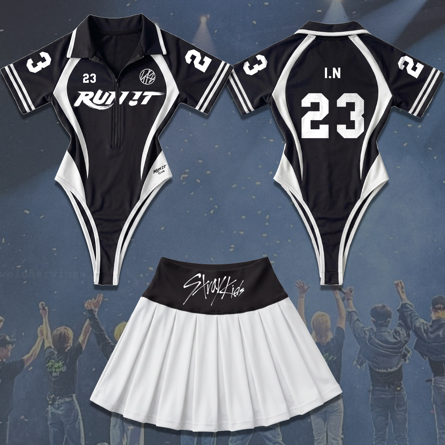 Run It Stray Kids World Tour Full Jersey Bodysuit Set Gift For Fans
