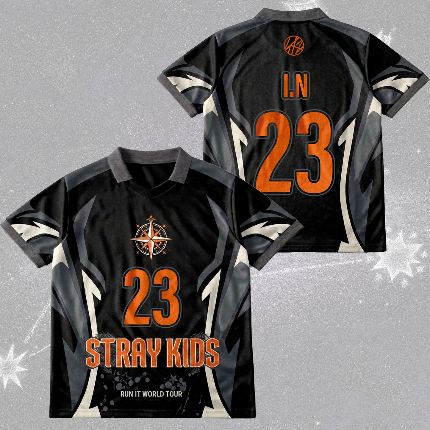 Stray Kids Run It World Tour Orange Season Winged Neck Baseball Shirt Gift For Stay
