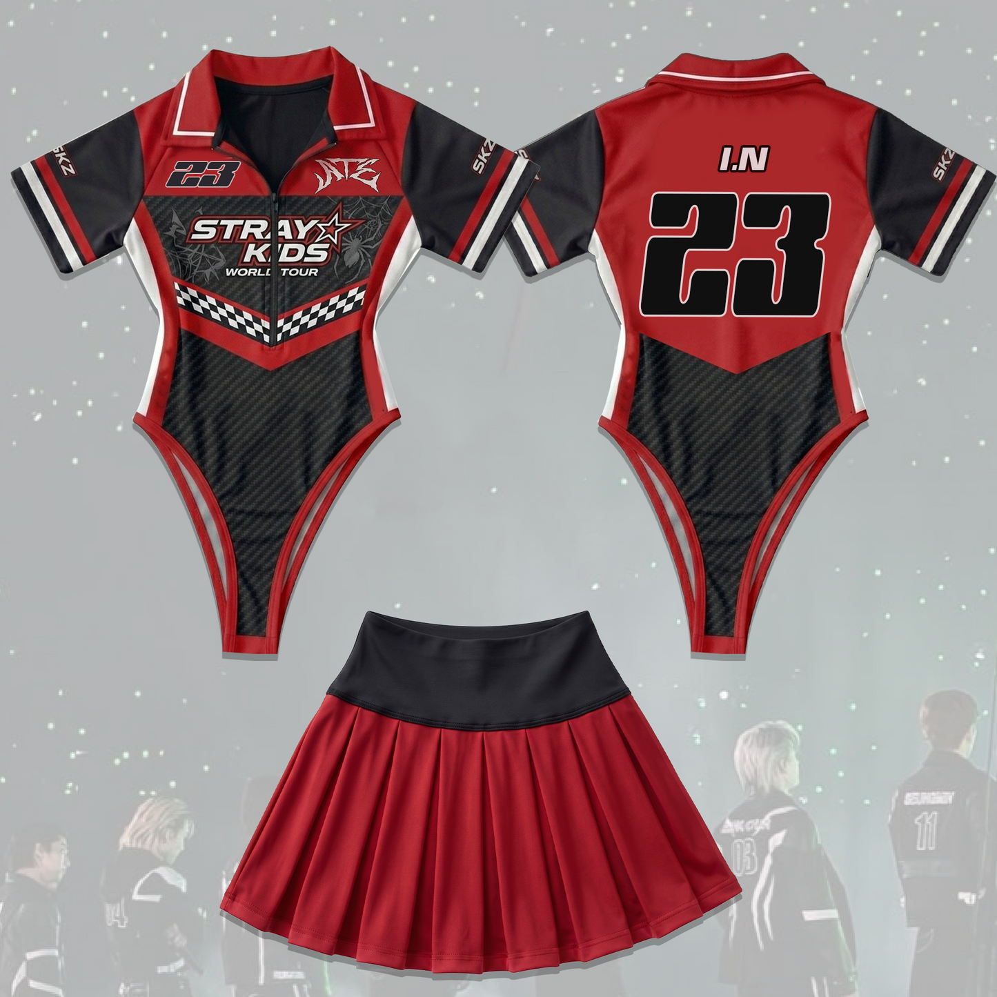 Racing Stray Kids Concert ATE Dominate Tour Full Jersey Bodysuit Set Fan Editon
